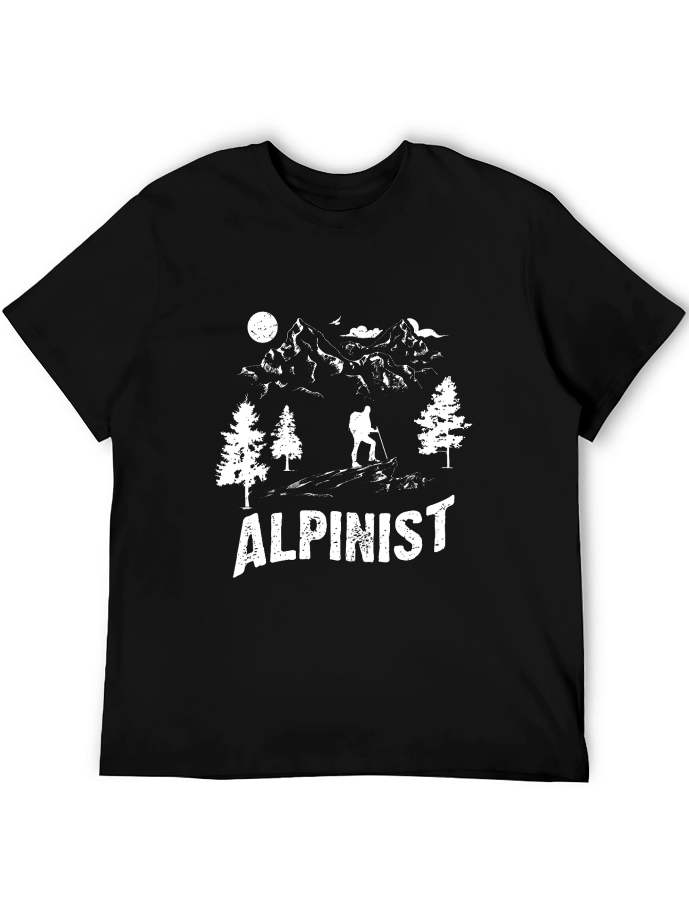 Alpinist Graphic Tee - Black Cotton T-Shirt