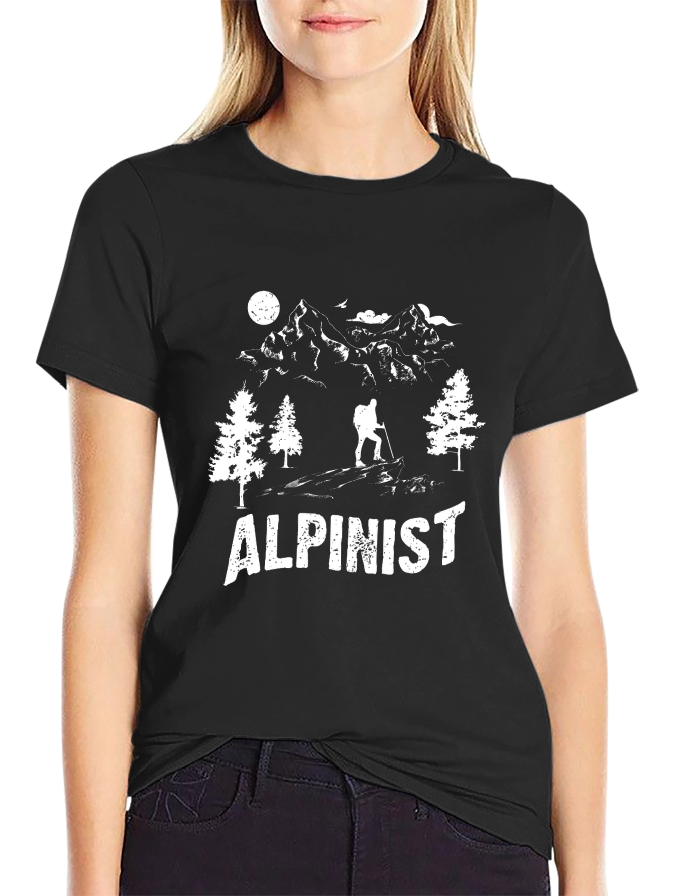Alpinist Graphic Tee - Black Cotton T-Shirt