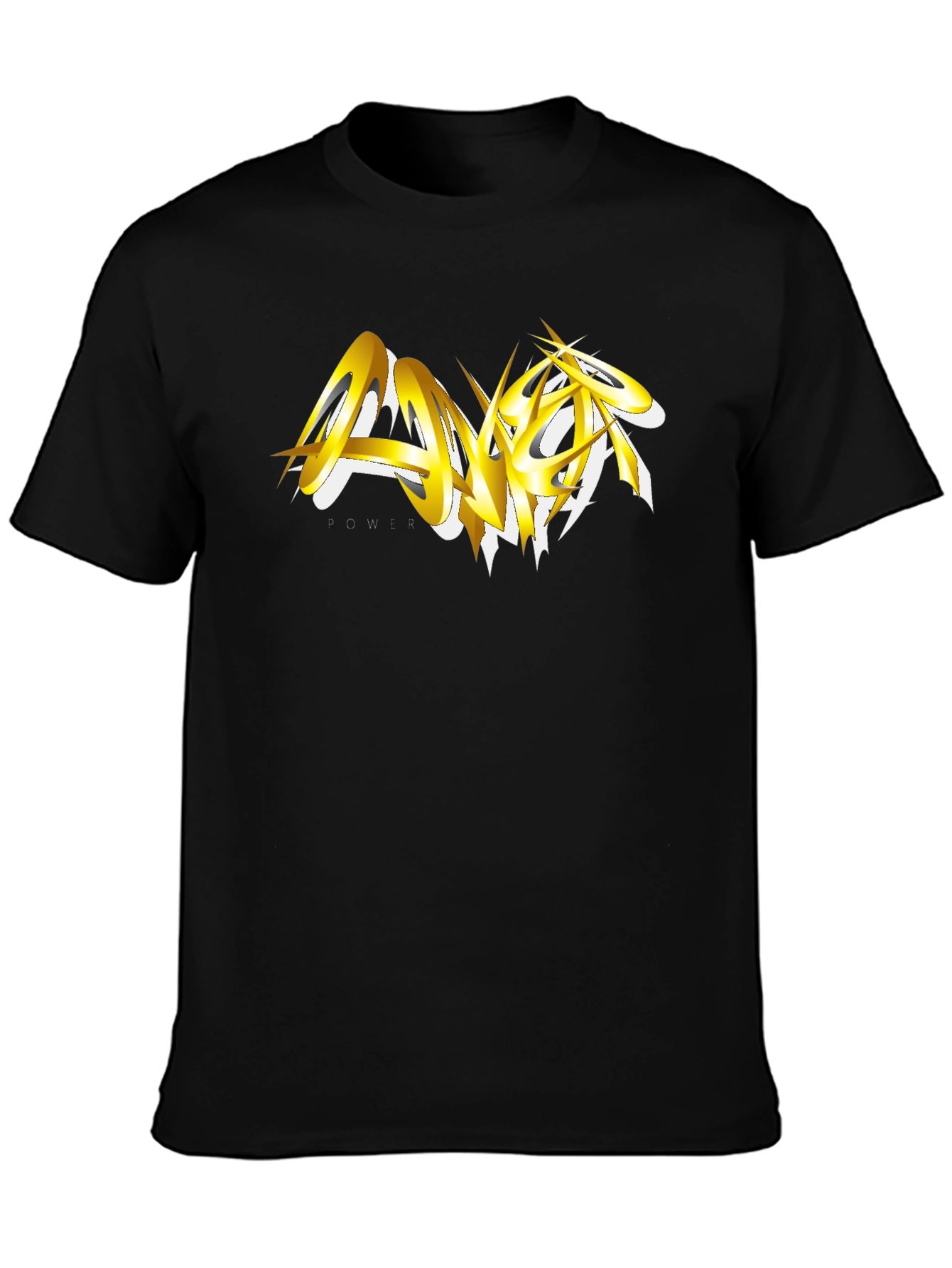 Bold Gold Graphic Black T-Shirt