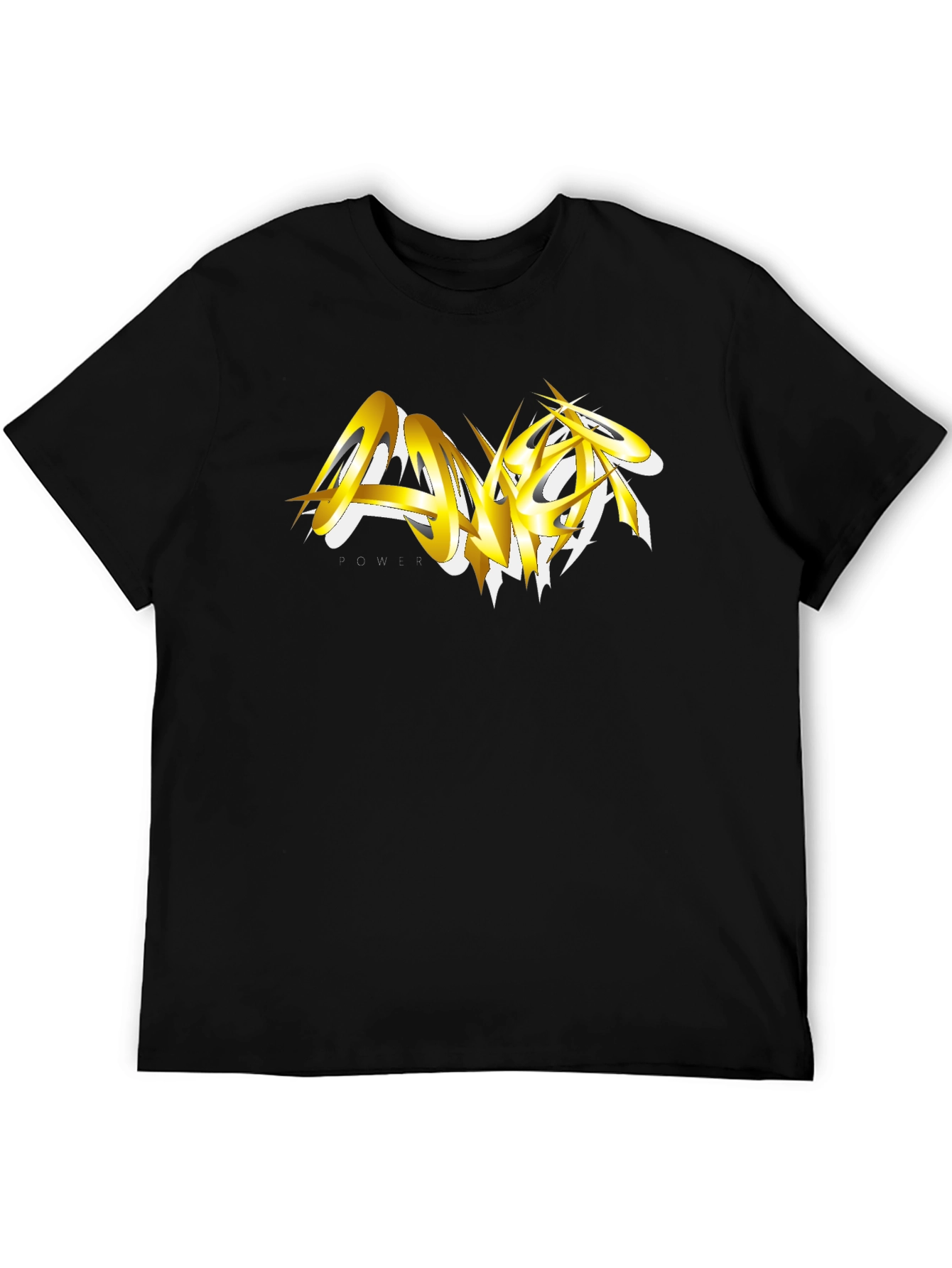 Bold Gold Graphic Black T-Shirt