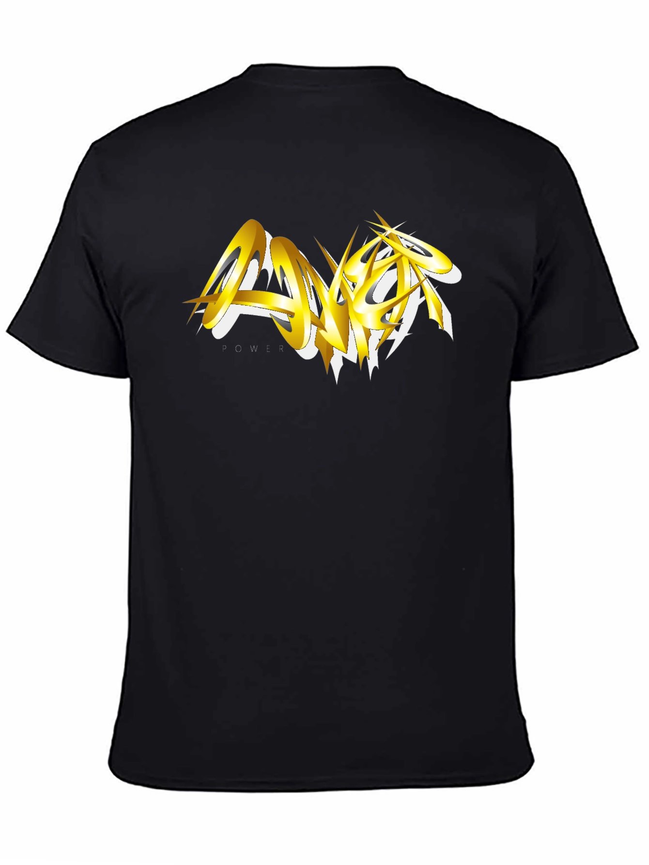 Bold Gold Graphic Black T-Shirt