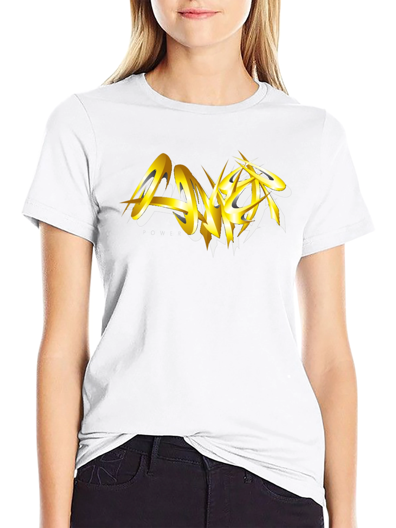 Bold Gold Graphic Black T-Shirt