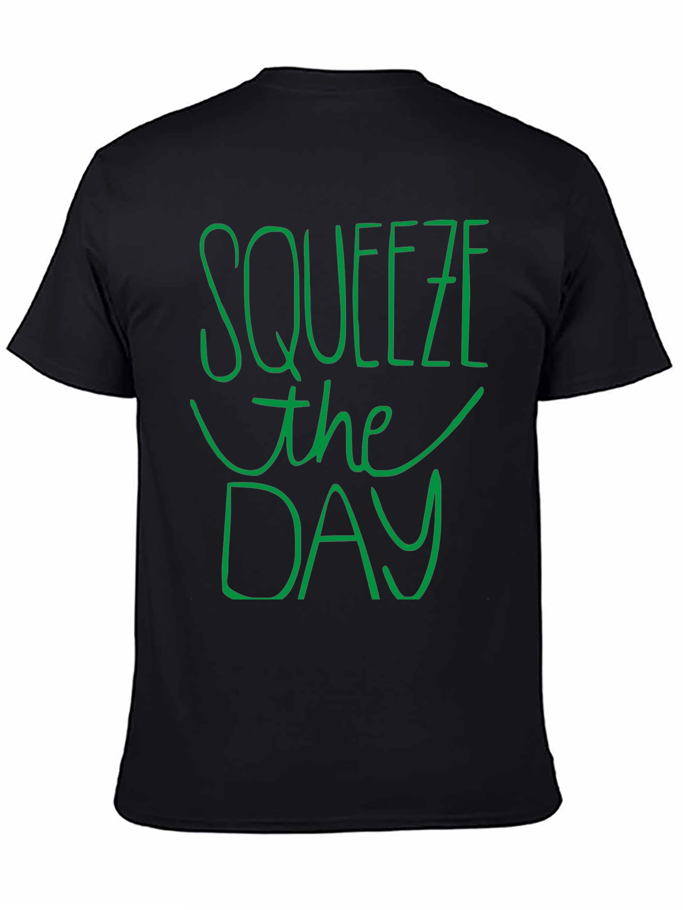 Squeeze the Day Graphic Tee - Black Casual T-Shirt