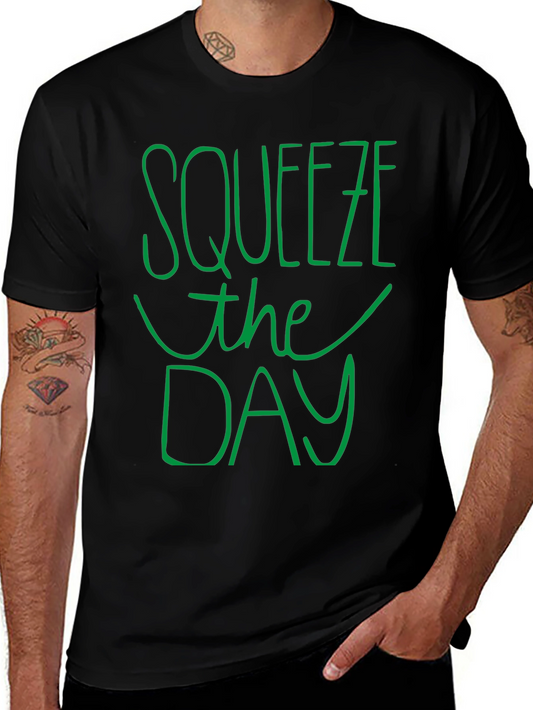 Squeeze the Day Graphic Tee - Black Casual T-Shirt