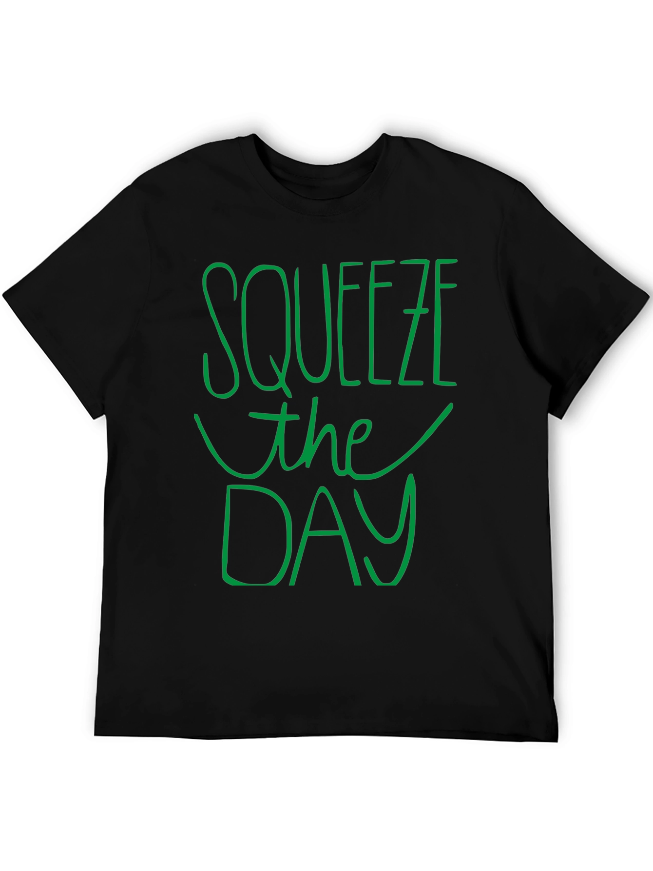 Squeeze the Day Graphic Tee - Black Casual T-Shirt
