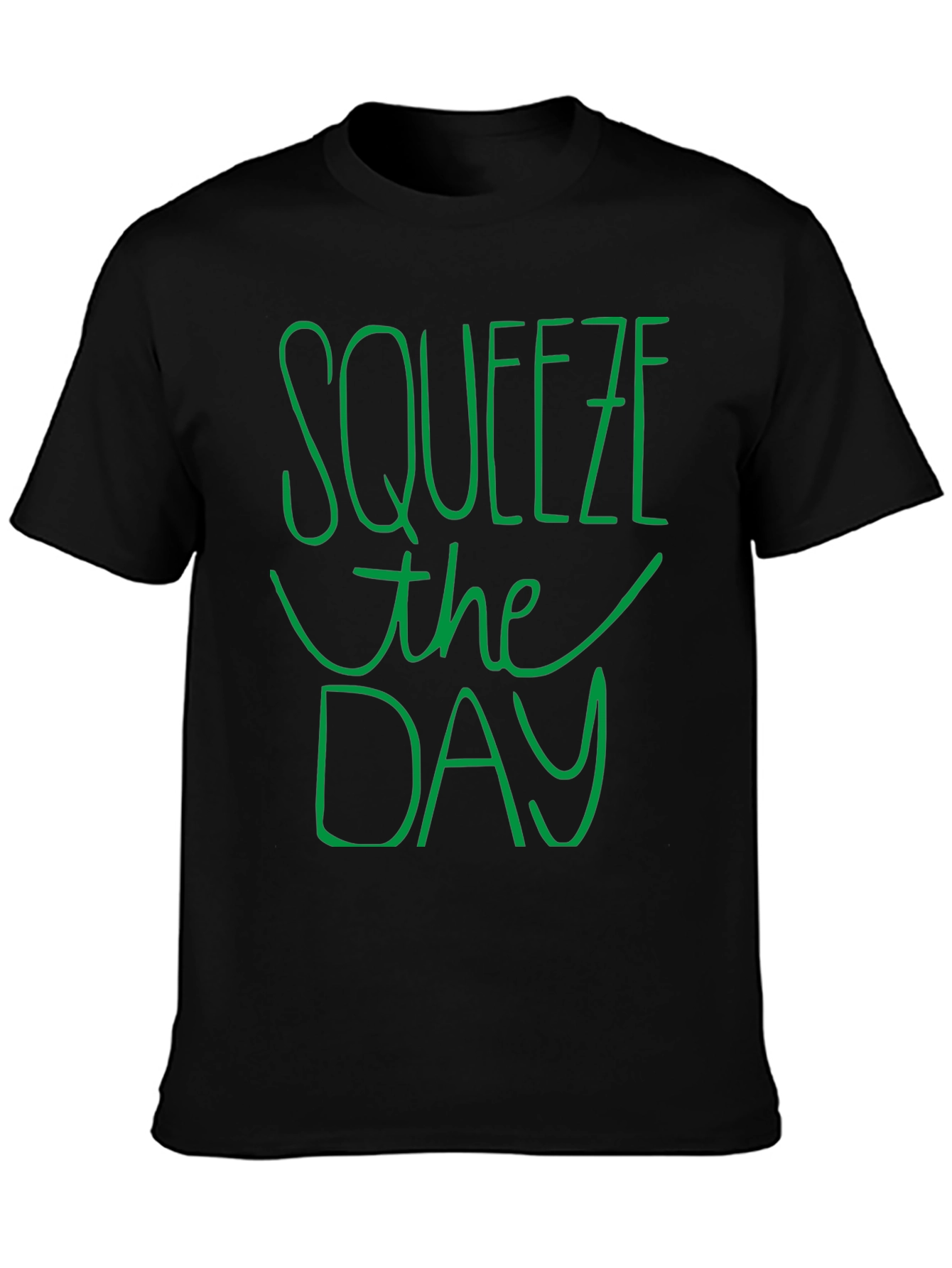 Squeeze the Day Graphic Tee - Black Casual T-Shirt