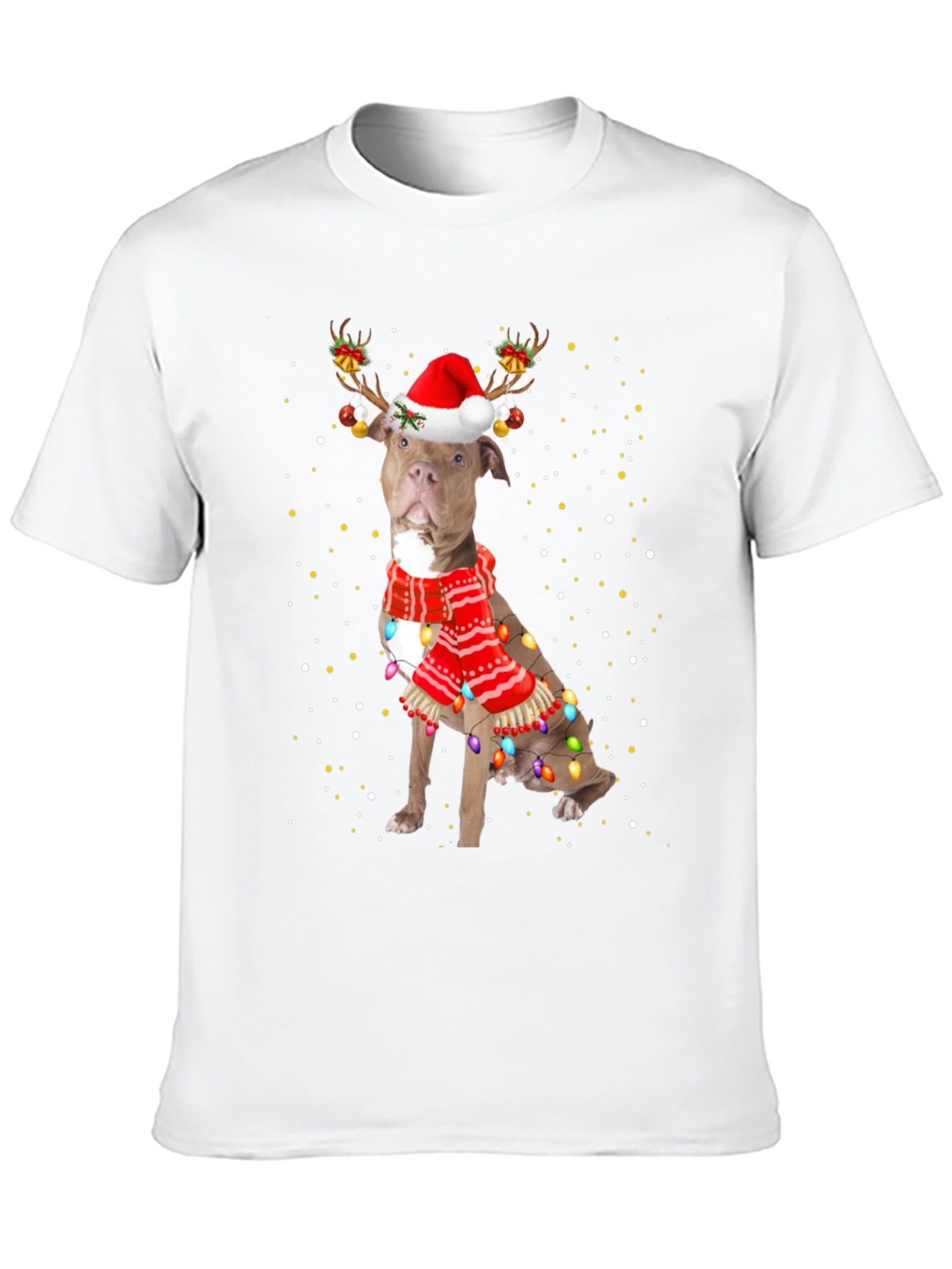 Festive Pitbull Christmas T-Shirt