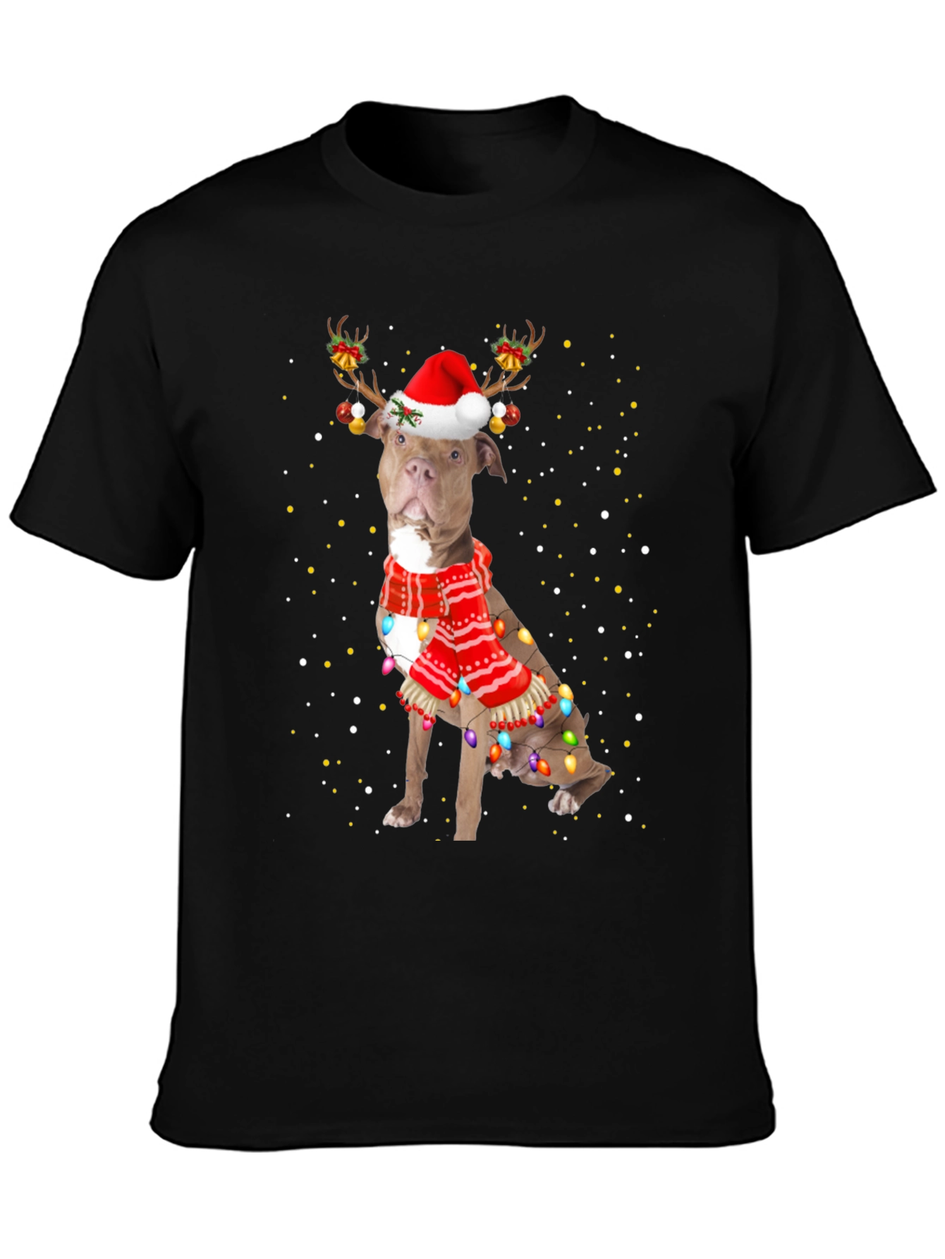 Festive Pitbull Christmas T-Shirt