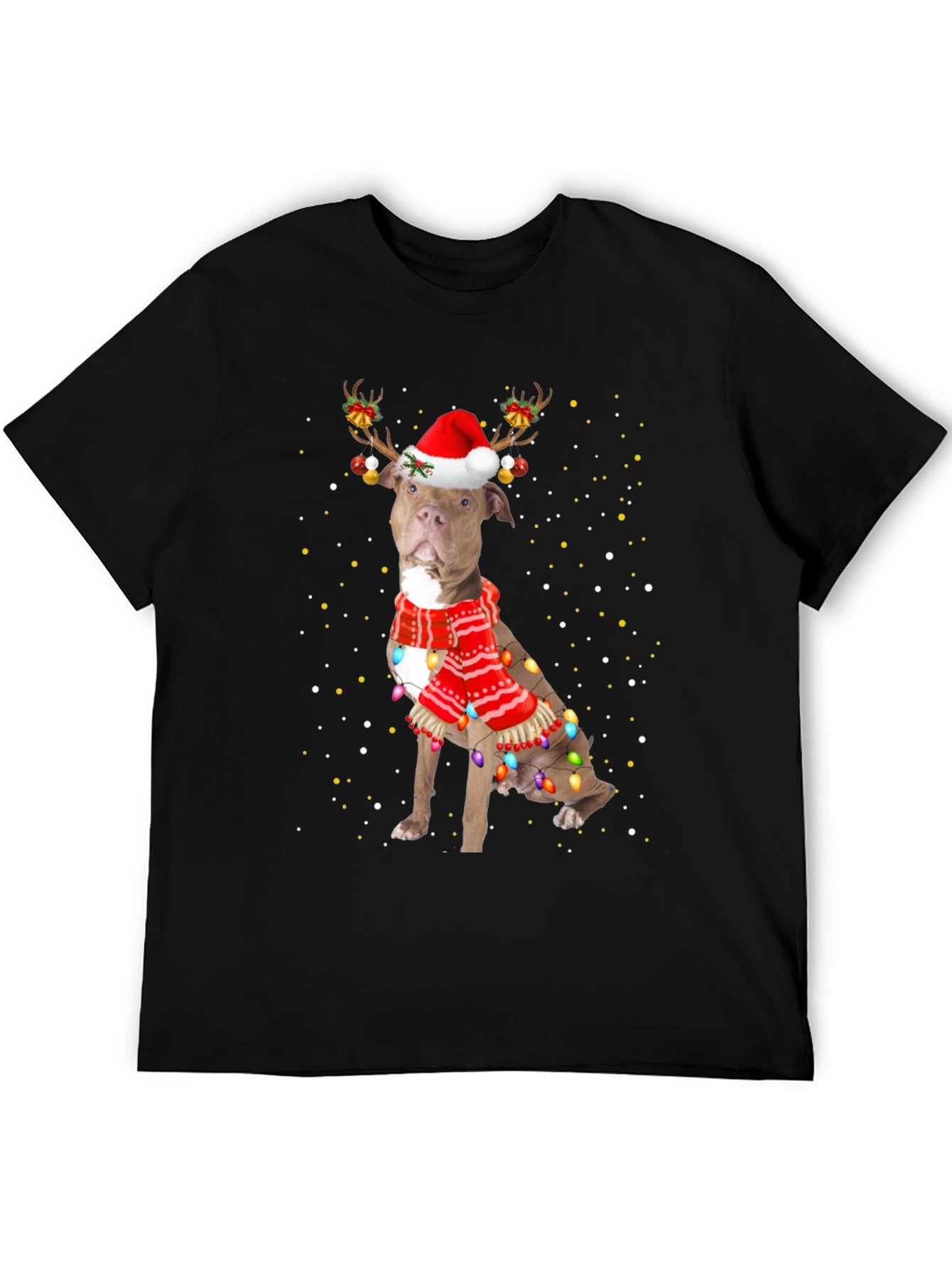 Festive Pitbull Christmas T-Shirt