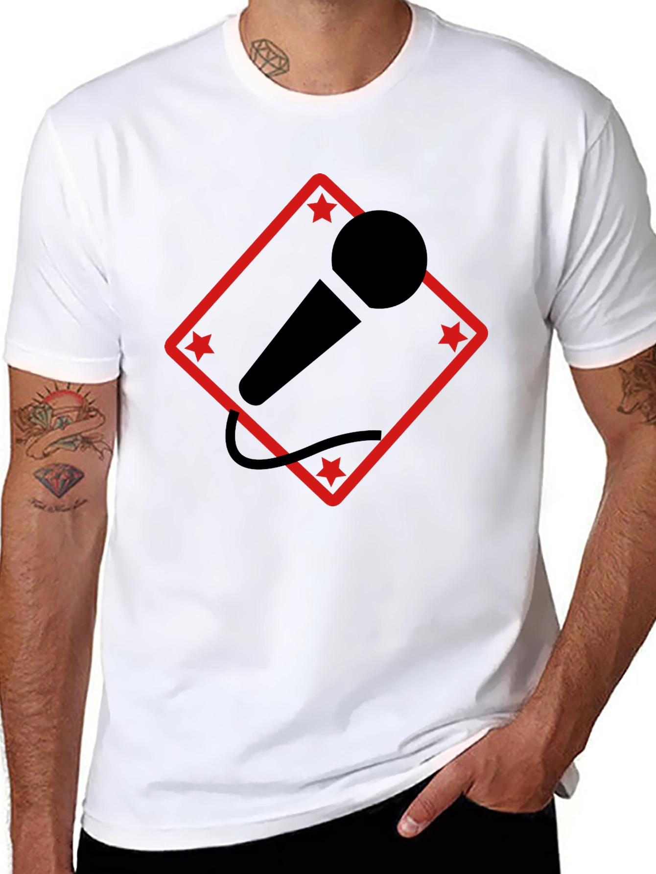 Mic Star T-Shirt - Black Graphic Tee
