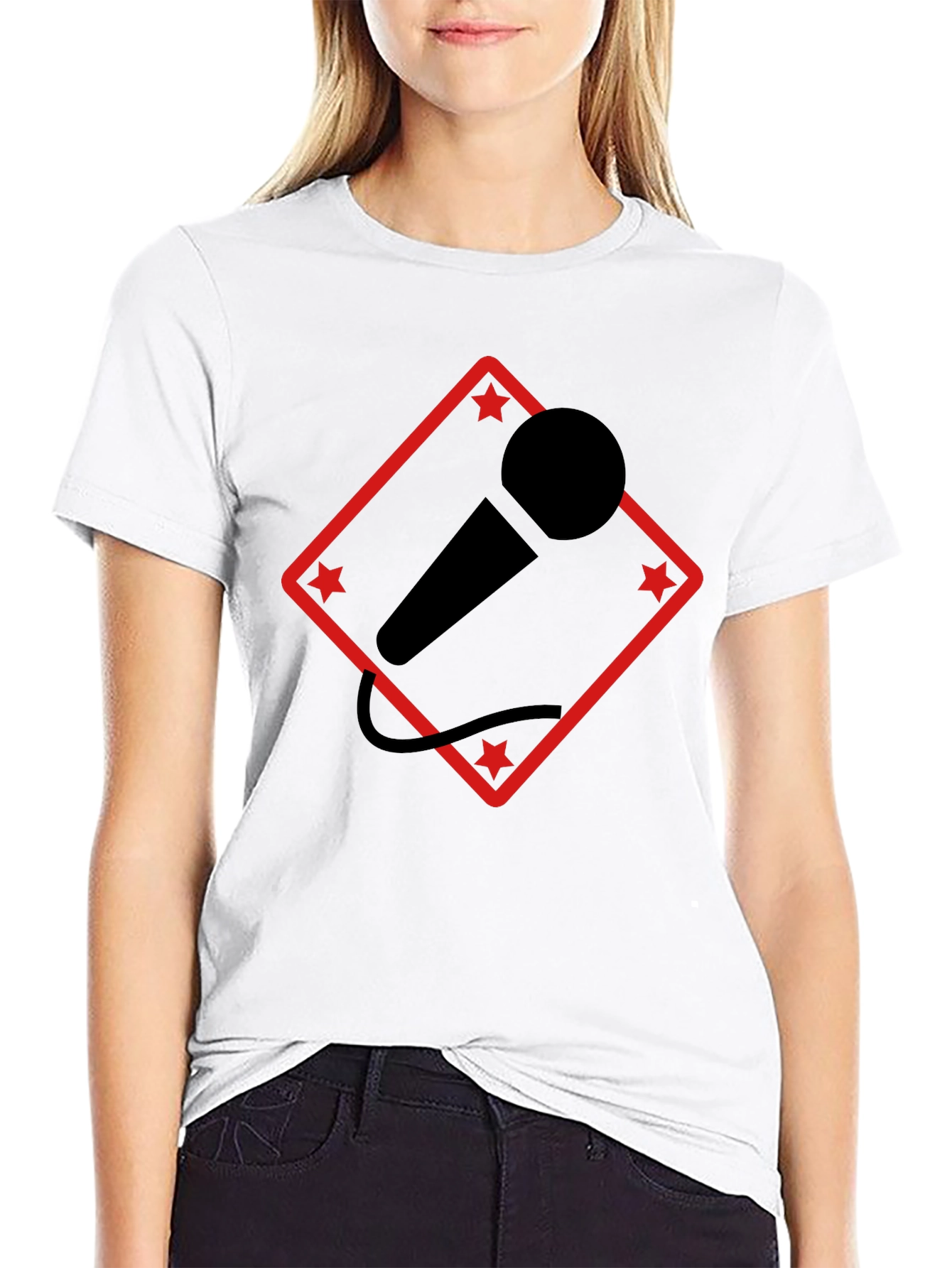 Mic Star T-Shirt - Black Graphic Tee