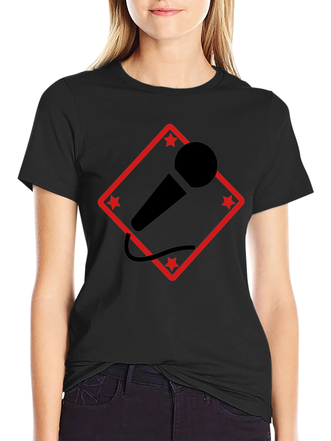 Mic Star T-Shirt - Black Graphic Tee