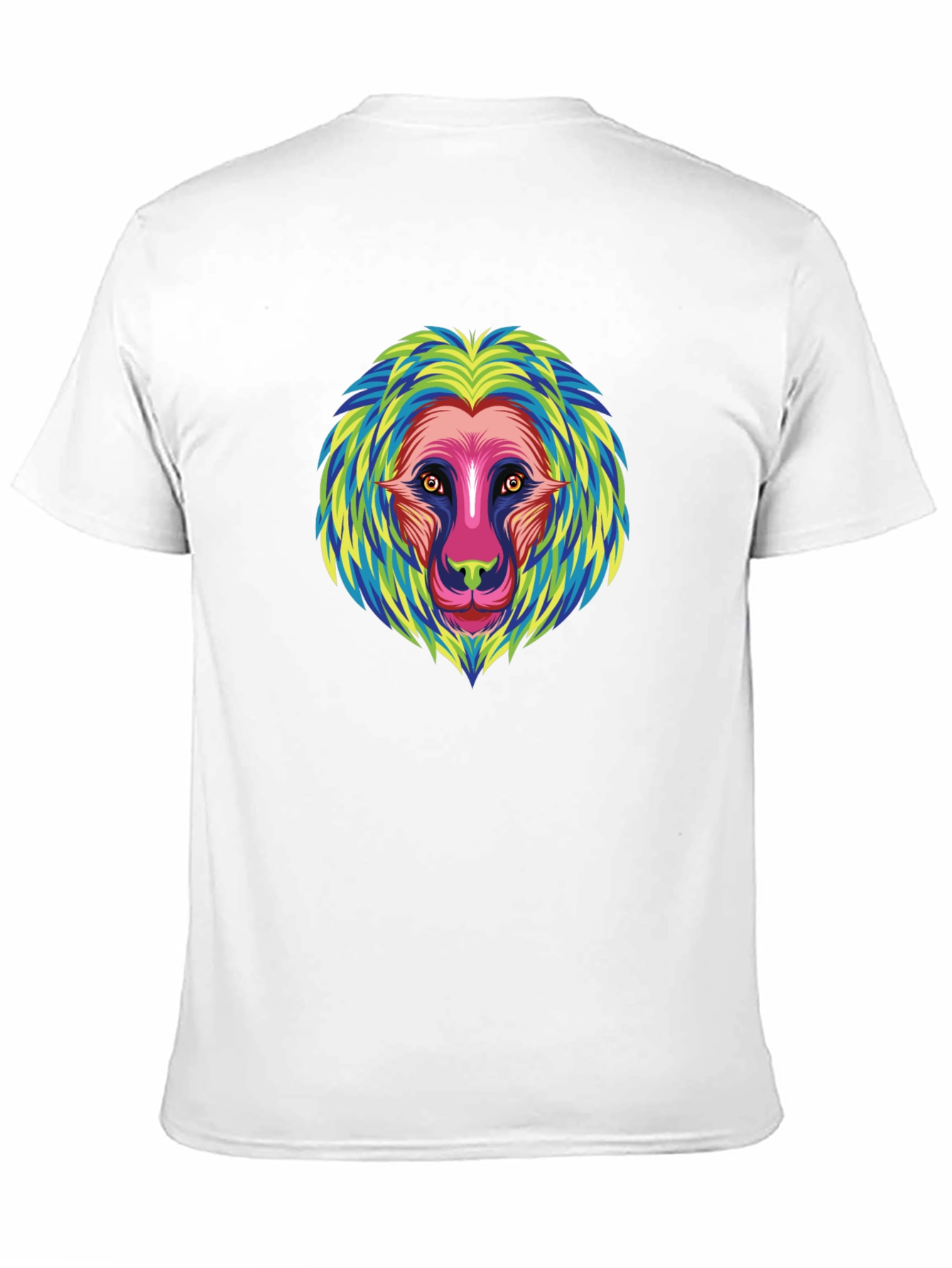 Vibrant Lion Graphic Tee - Unique Animal Print T-Shirt