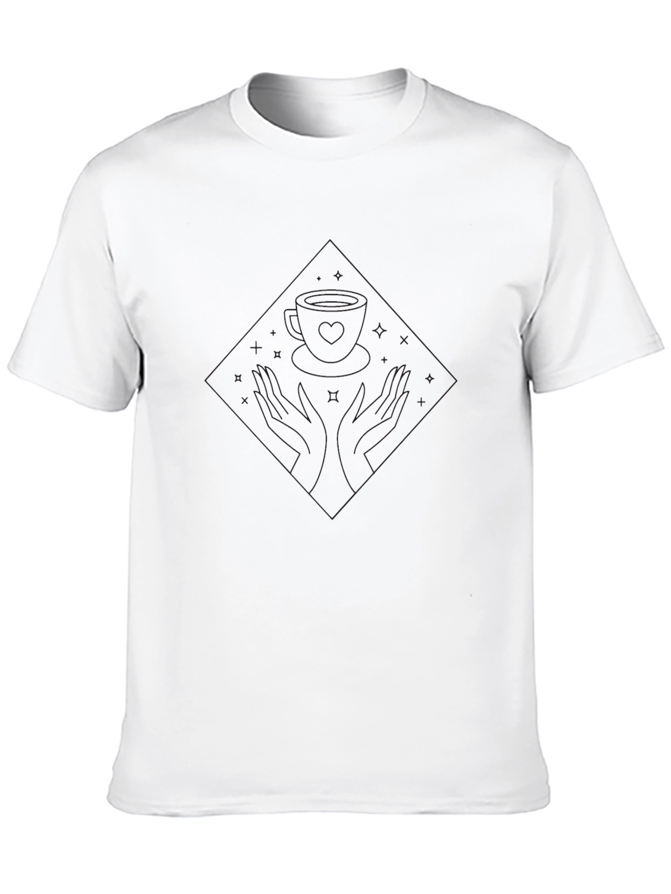 Mystic Tea Cup Graphic Tee - Black Cotton Shirt