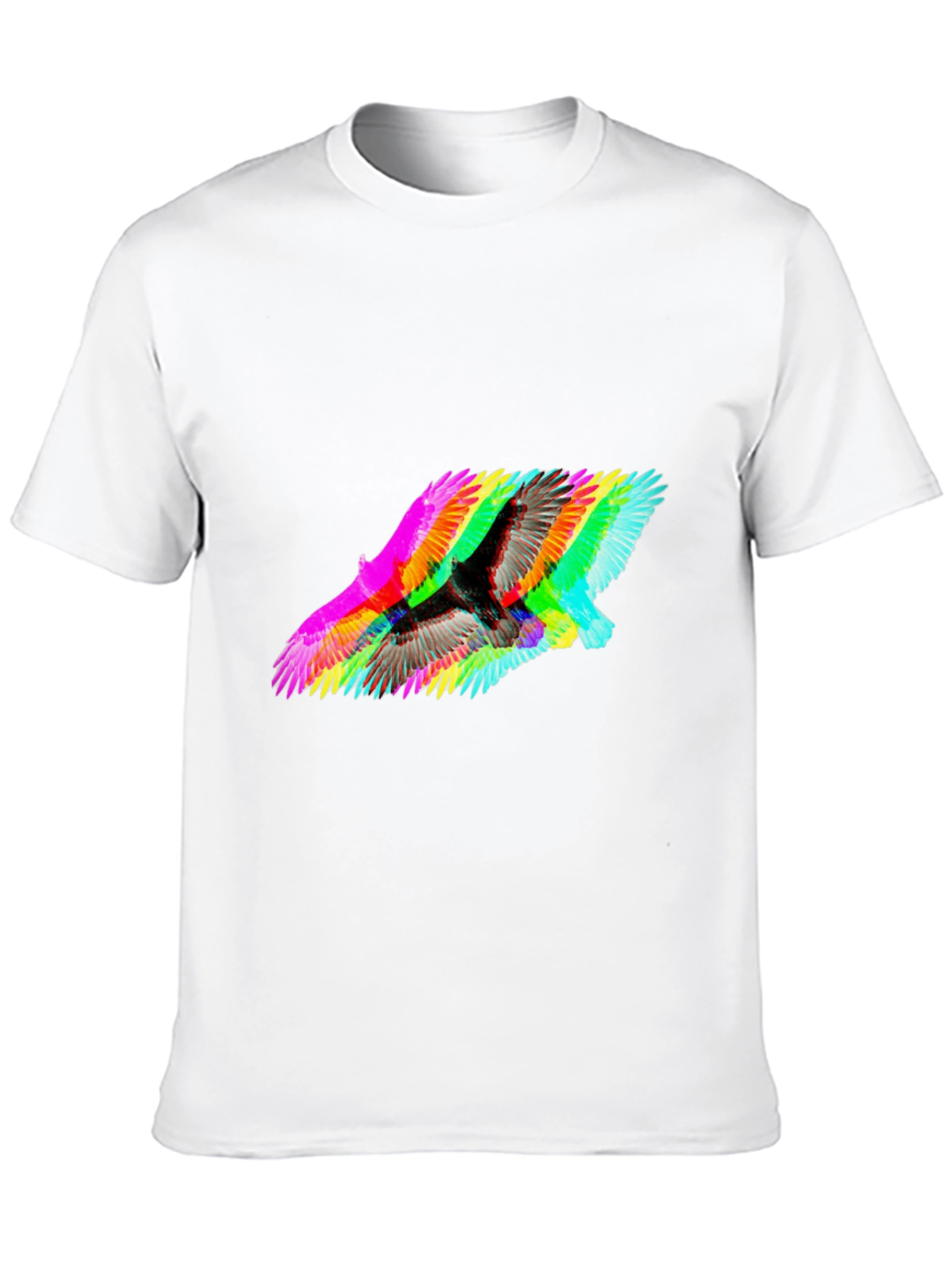 Psychedelic Bird Graphic Tee - Modern Fit Black T-Shirt
