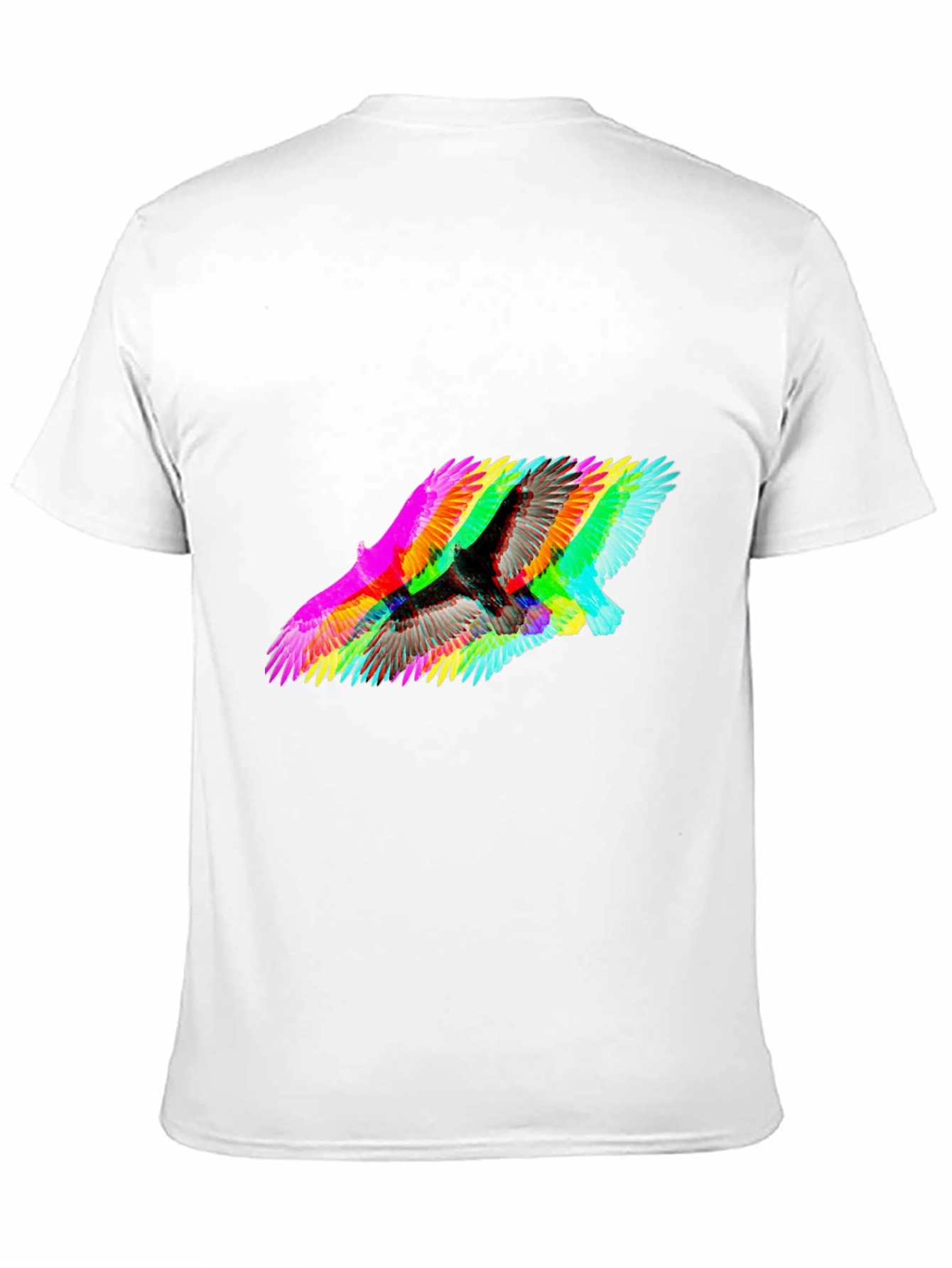 Psychedelic Bird Graphic Tee - Modern Fit Black T-Shirt