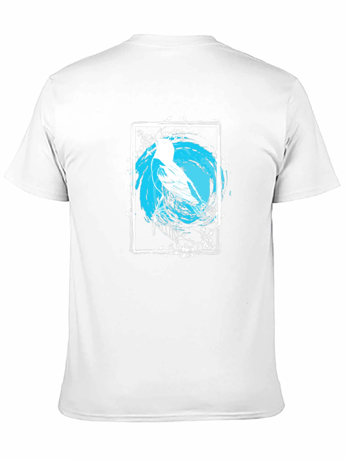 Bird Art Graphic Print Black Tee