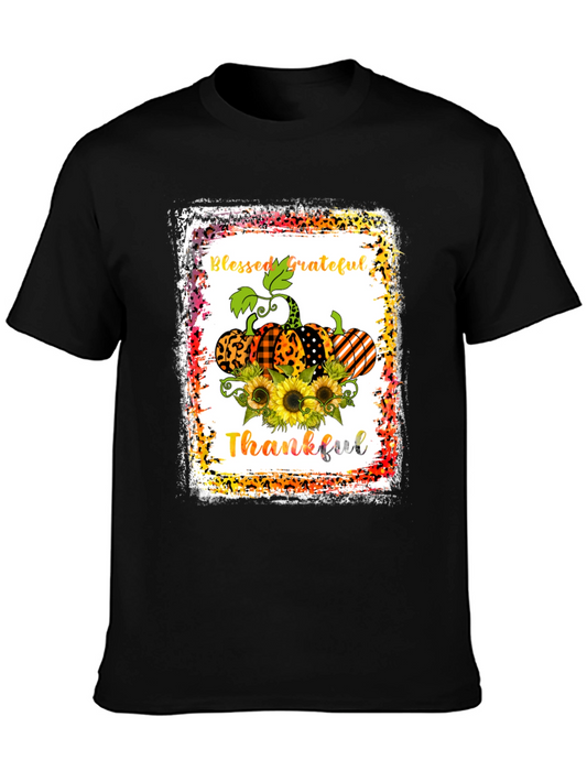 Blessed Grateful Thankful Pumpkin T-Shirt