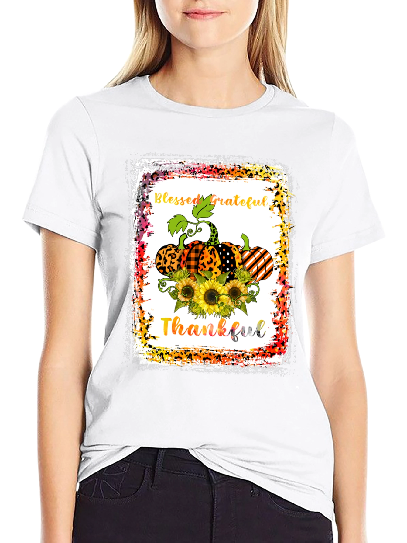 Blessed Grateful Thankful Pumpkin T-Shirt