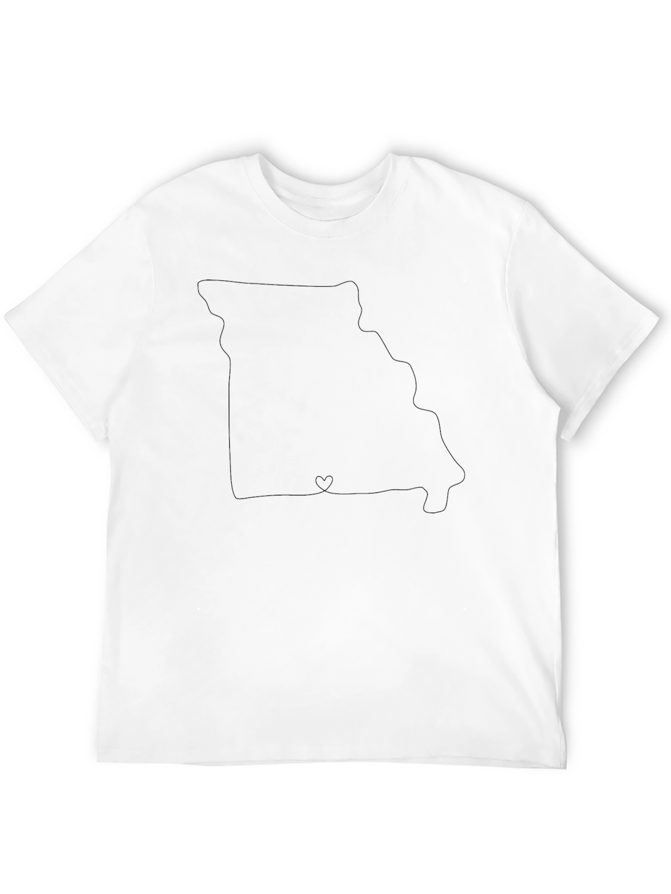 Missouri State Outline Heart T-Shirt