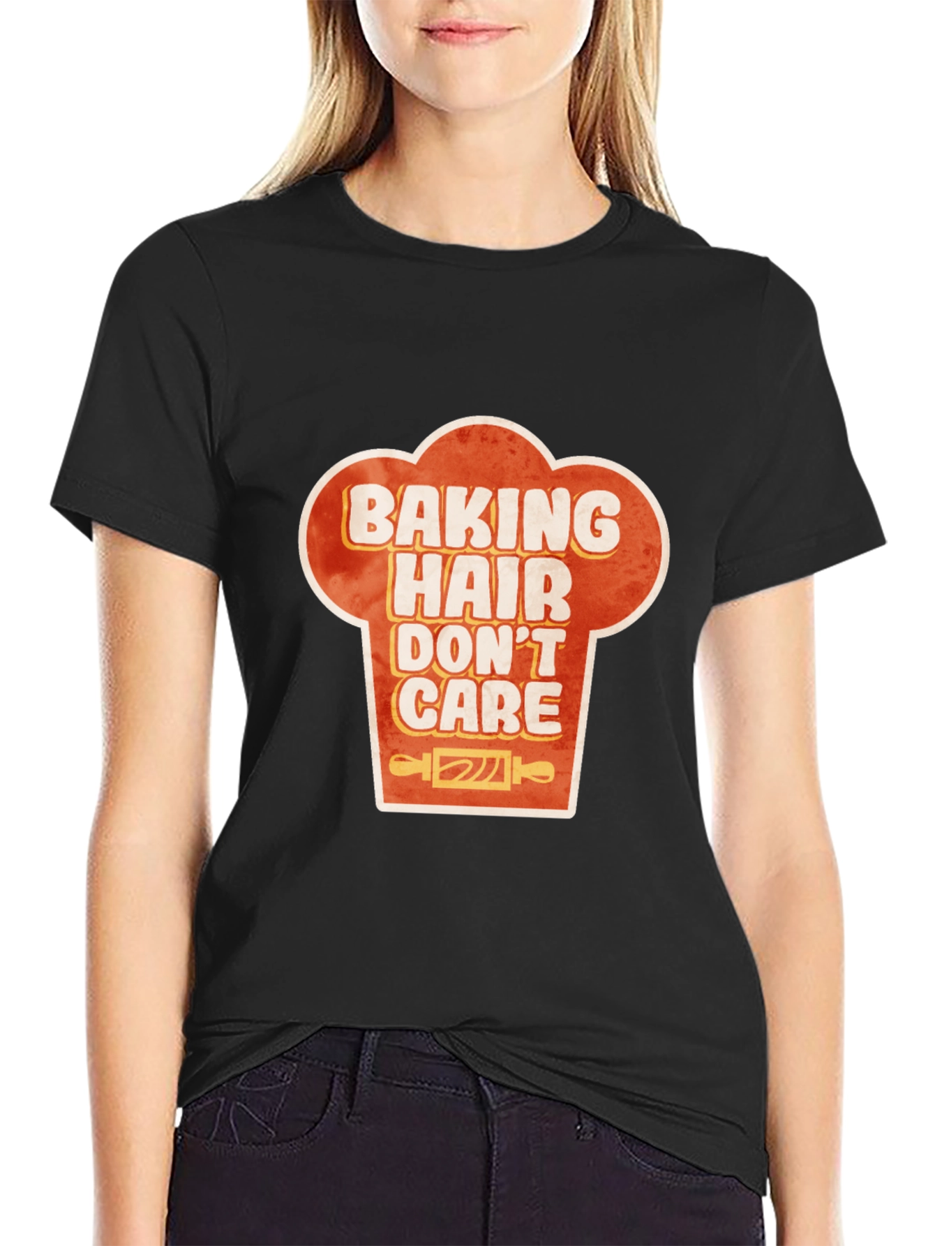 Baking Hair Dont Care Chef Hat Graphic T-Shirt
