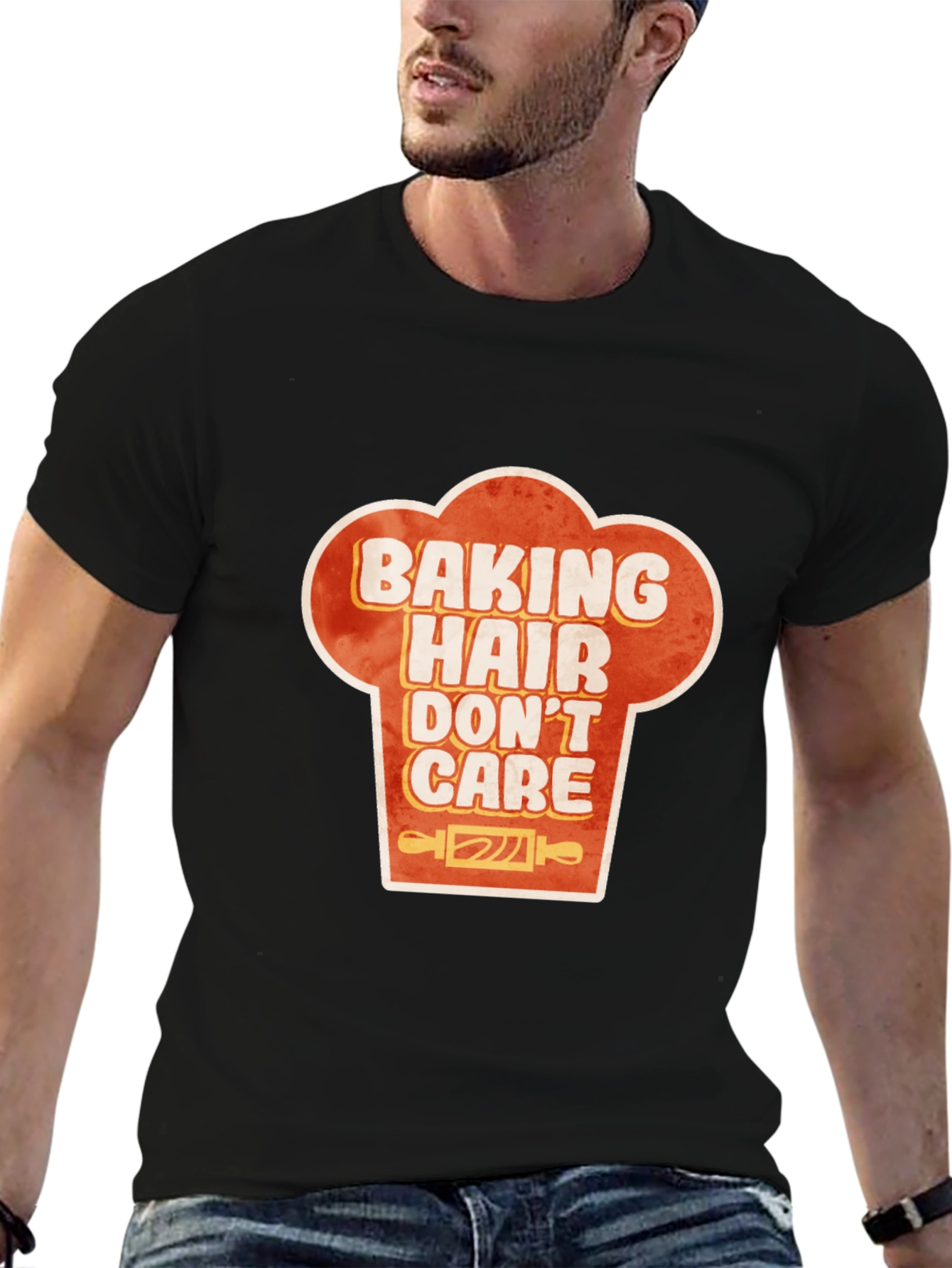 Baking Hair Dont Care Chef Hat Graphic T-Shirt