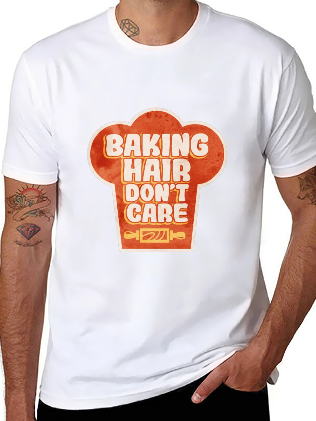 Baking Hair Dont Care Chef Hat Graphic T-Shirt