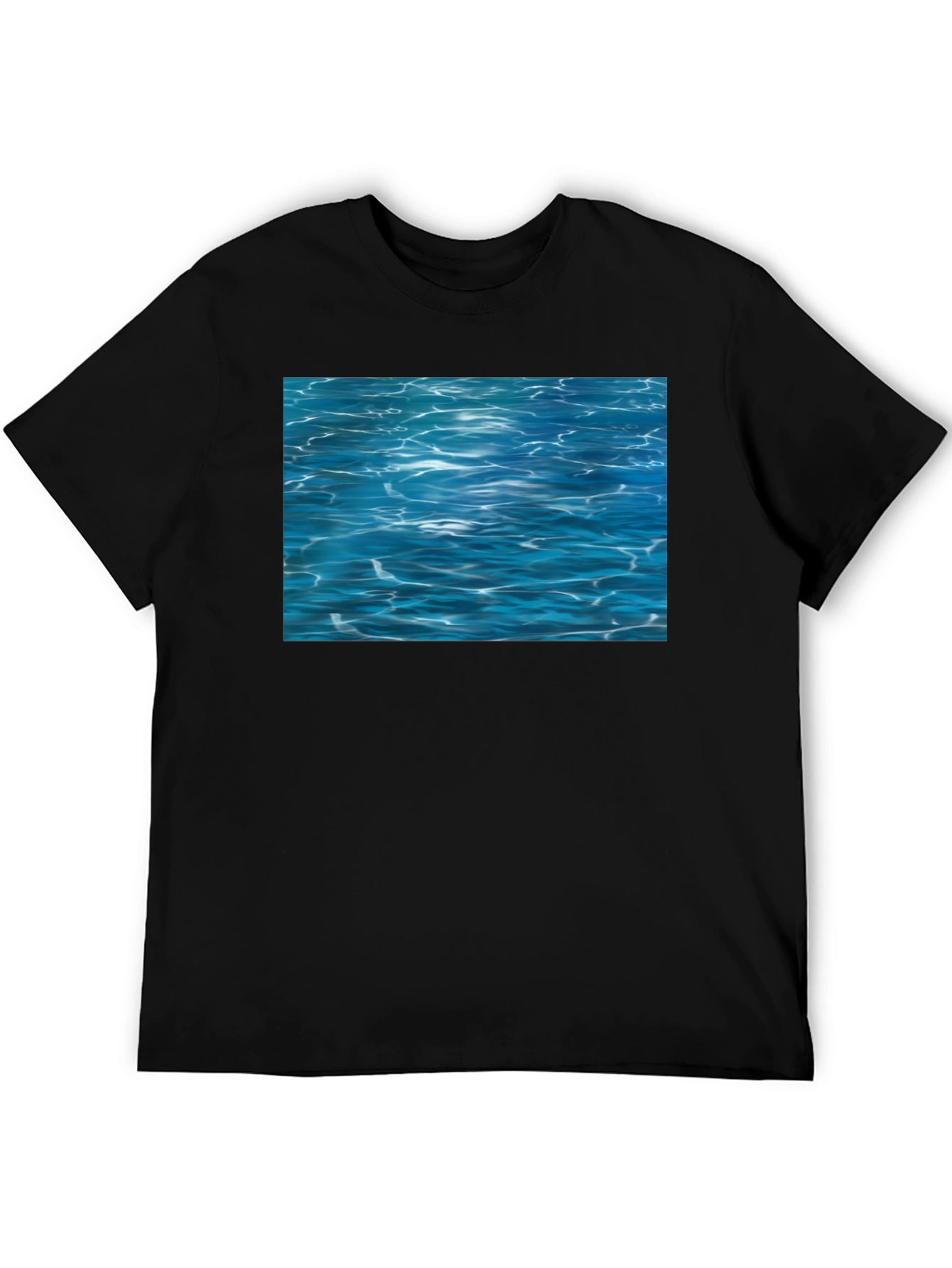 Ocean Ripples Graphic Black T-Shirt
