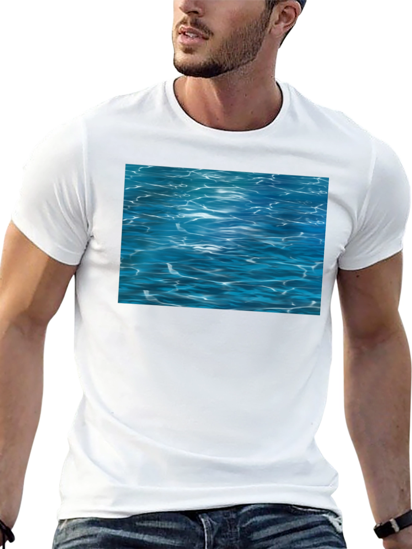 Ocean Ripples Graphic Black T-Shirt