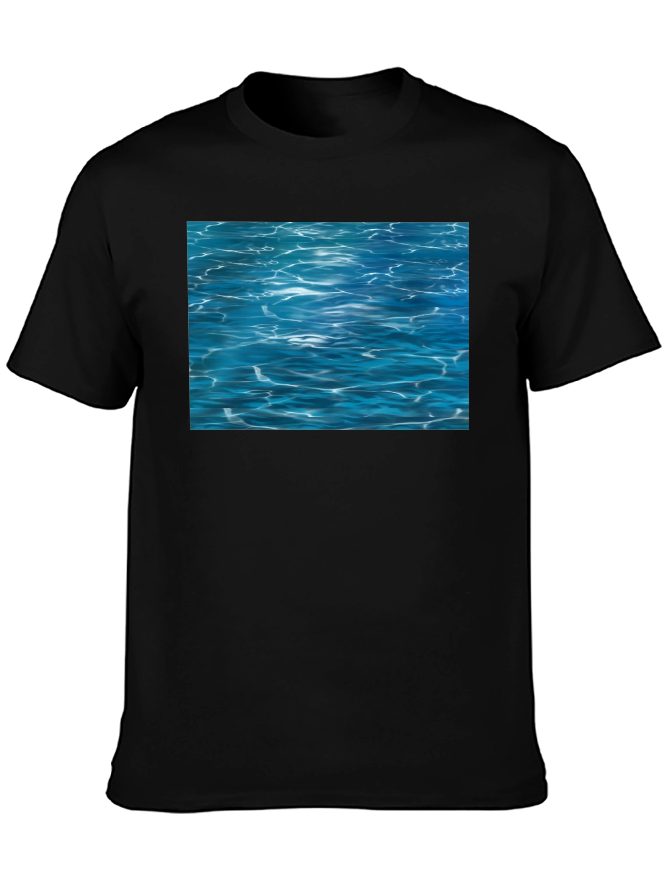 Ocean Ripples Graphic Black T-Shirt