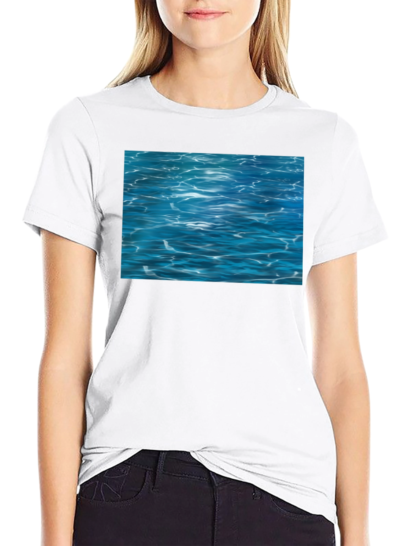 Ocean Ripples Graphic Black T-Shirt