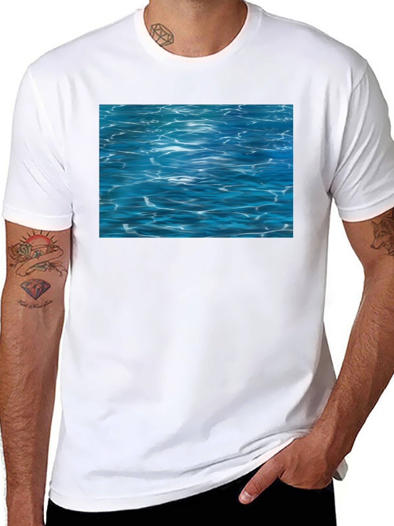 Ocean Ripples Graphic Black T-Shirt