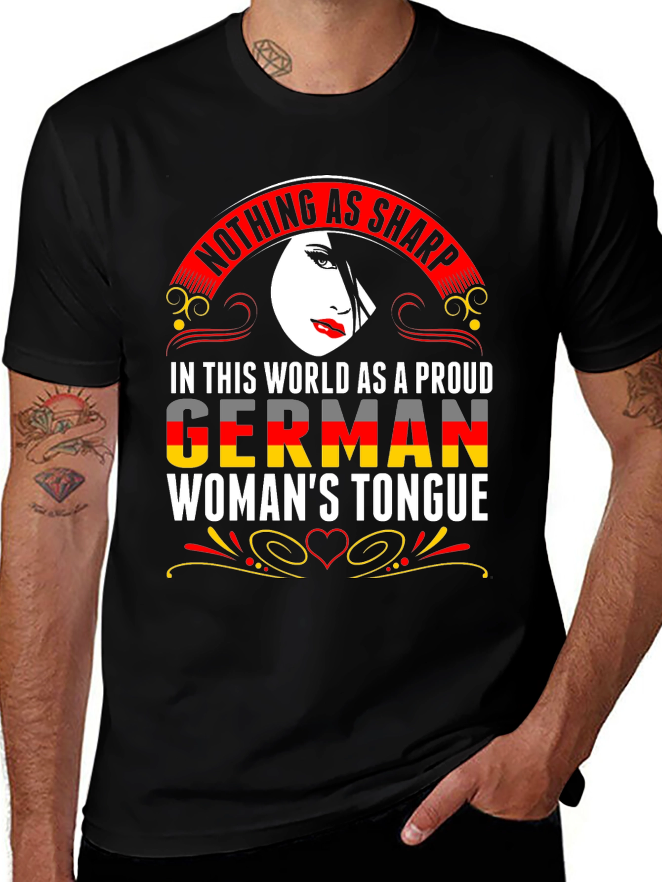 German Womans Tongue Graphic T-Shirt