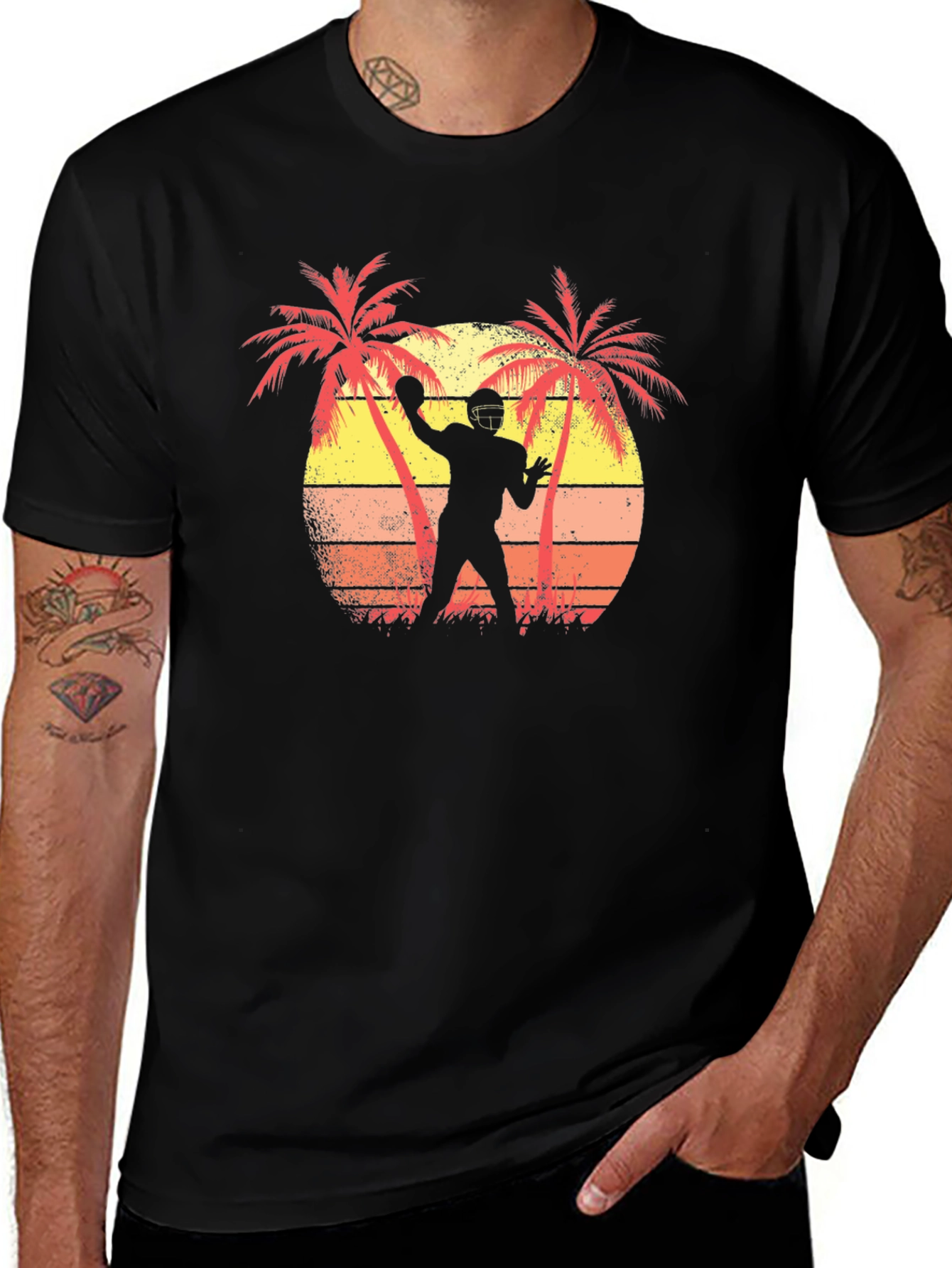 Tropical Football T-Shirt - Sunset Design