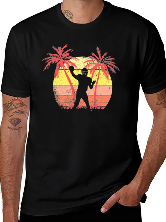 Tropical Football T-Shirt - Sunset Design