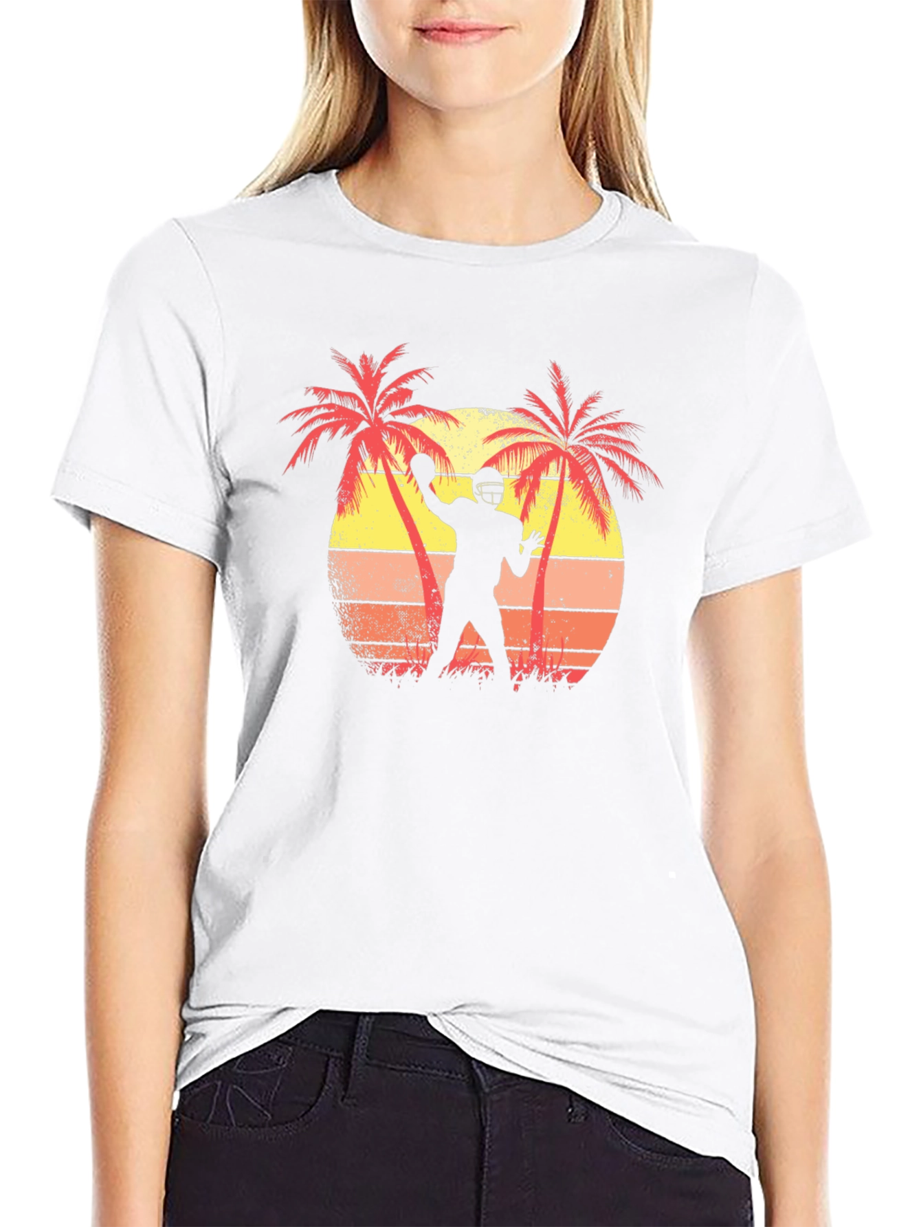 Tropical Football T-Shirt - Sunset Design