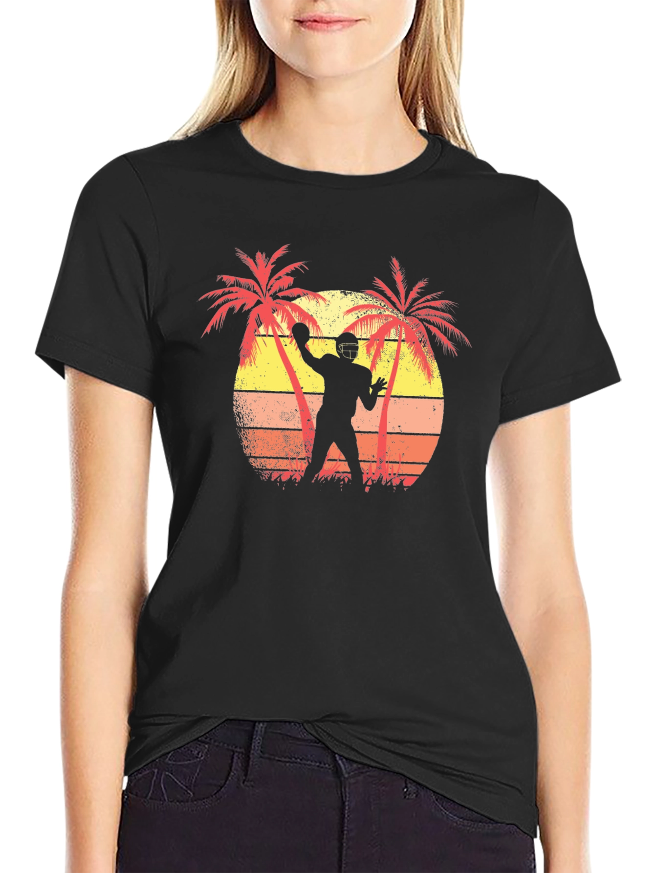 Tropical Football T-Shirt - Sunset Design