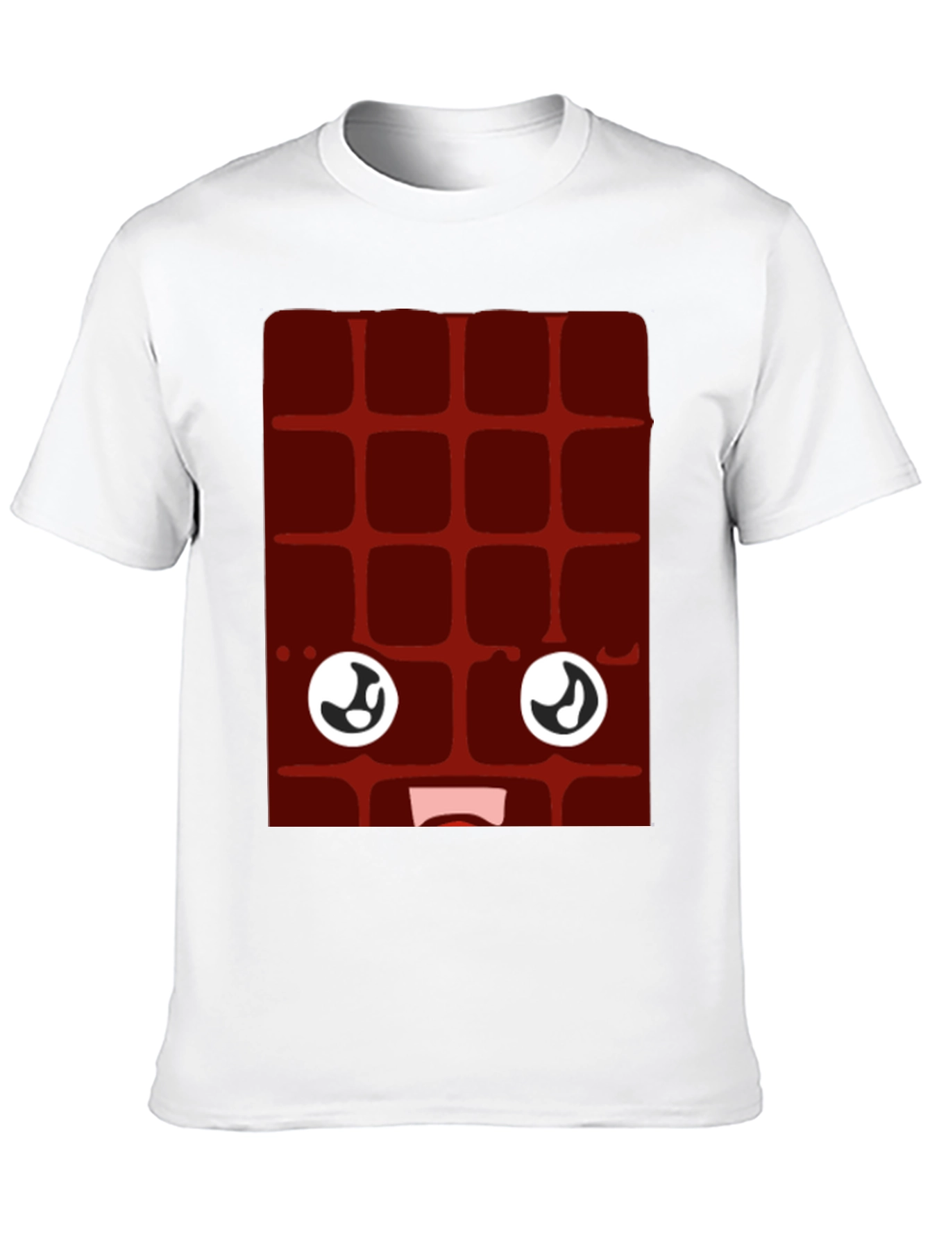 Funny Chocolate Bar Face Black T-Shirt