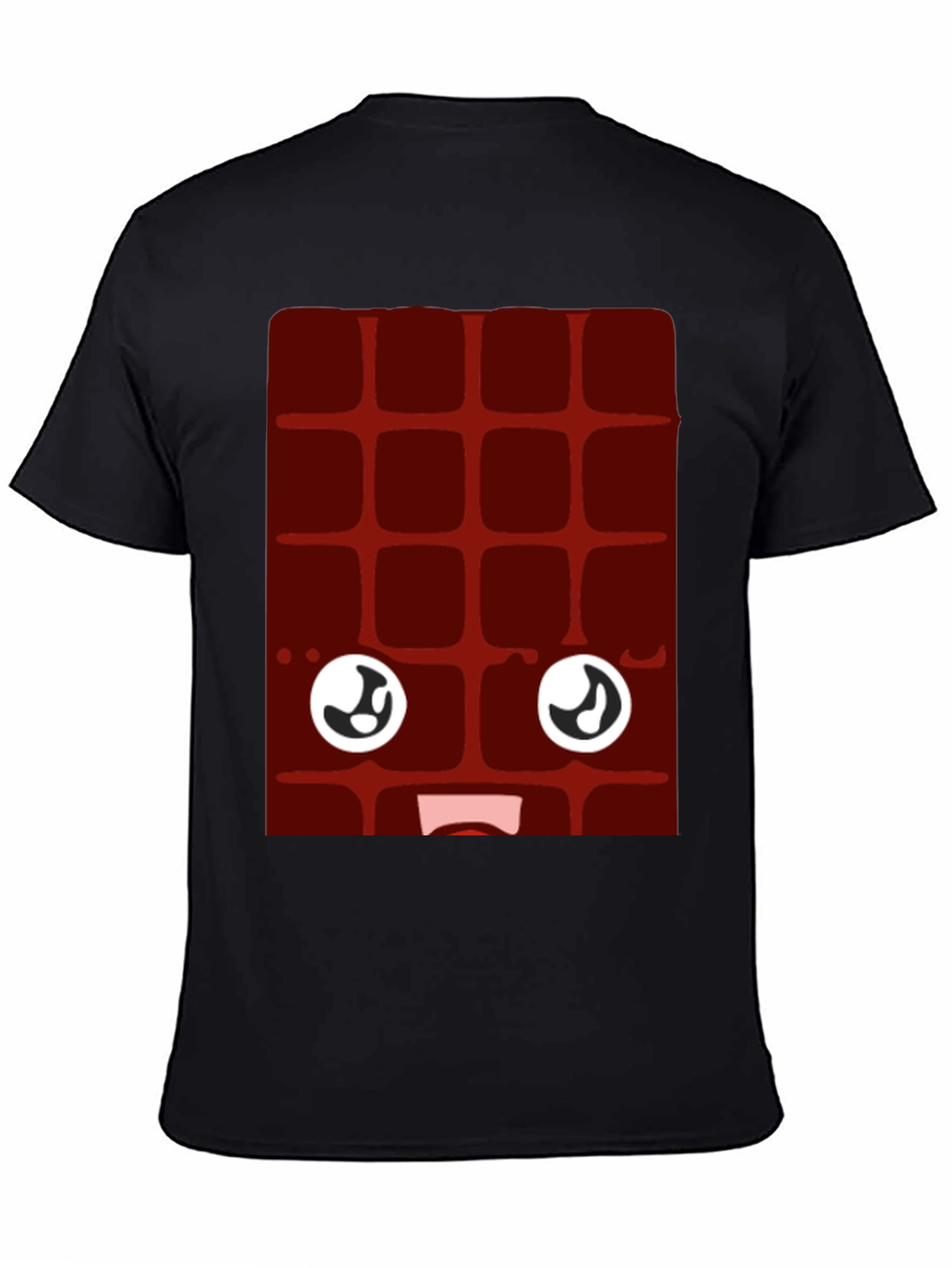 Funny Chocolate Bar Face Black T-Shirt
