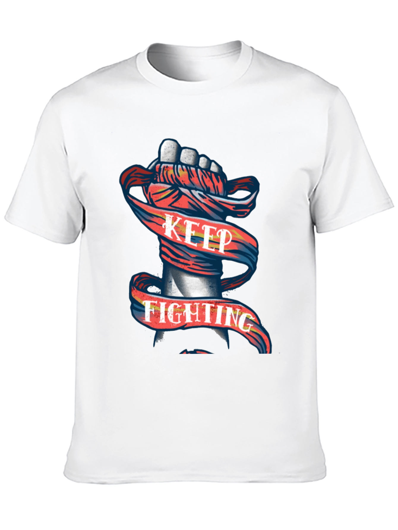 Keep Fighting Graphic Tee - Mens Black T-Shirt