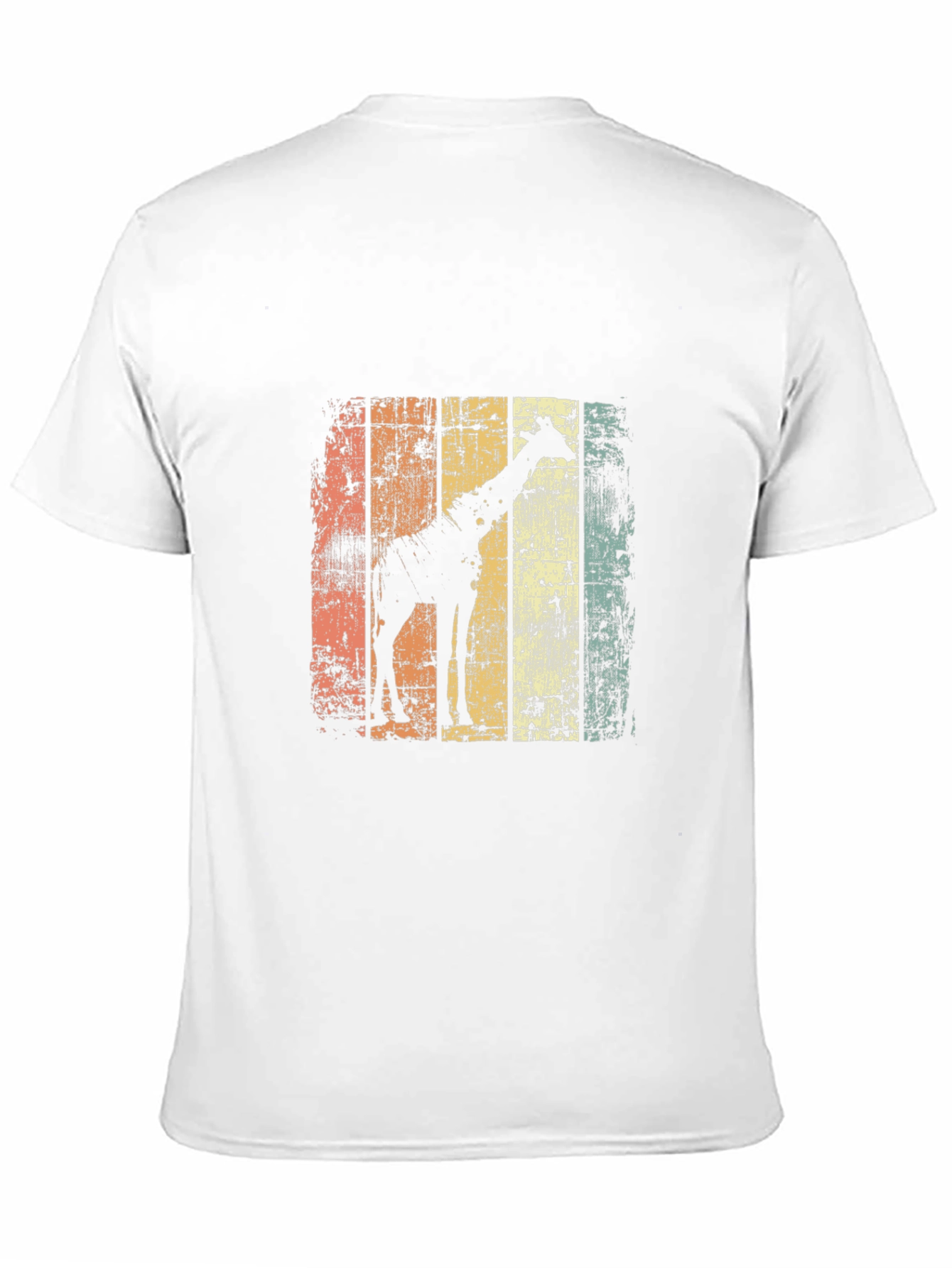 Giraffe Silhouette Distressed T-Shirt