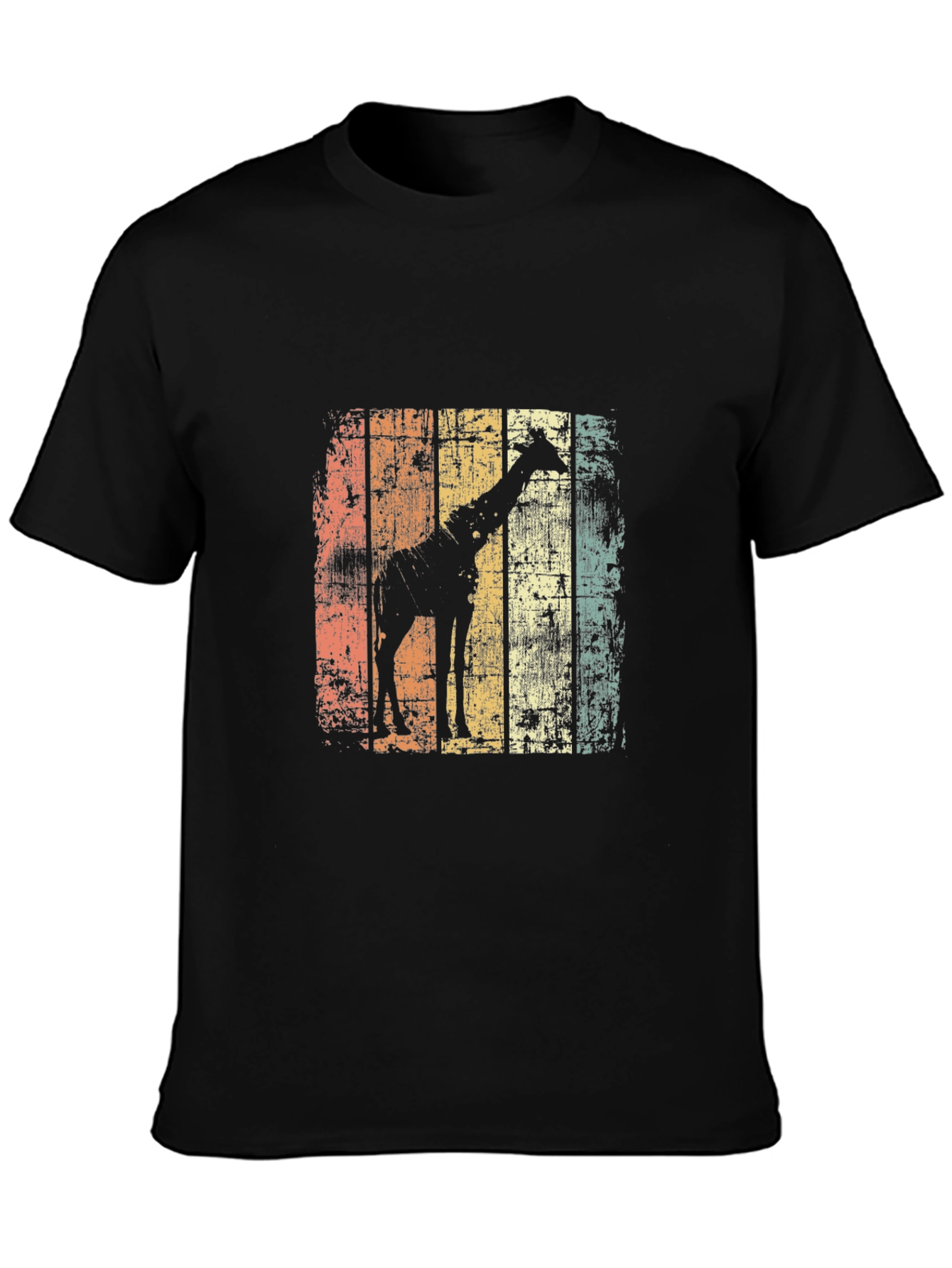 Giraffe Silhouette Distressed T-Shirt