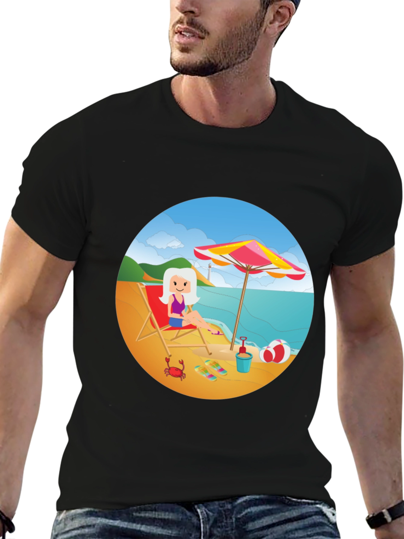 Beach Day Graphic Tee - Relaxed Summer Style