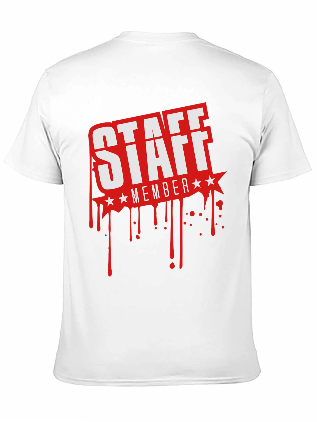 Staff Member Graphic T-Shirt - Black Crew Neck Tee
