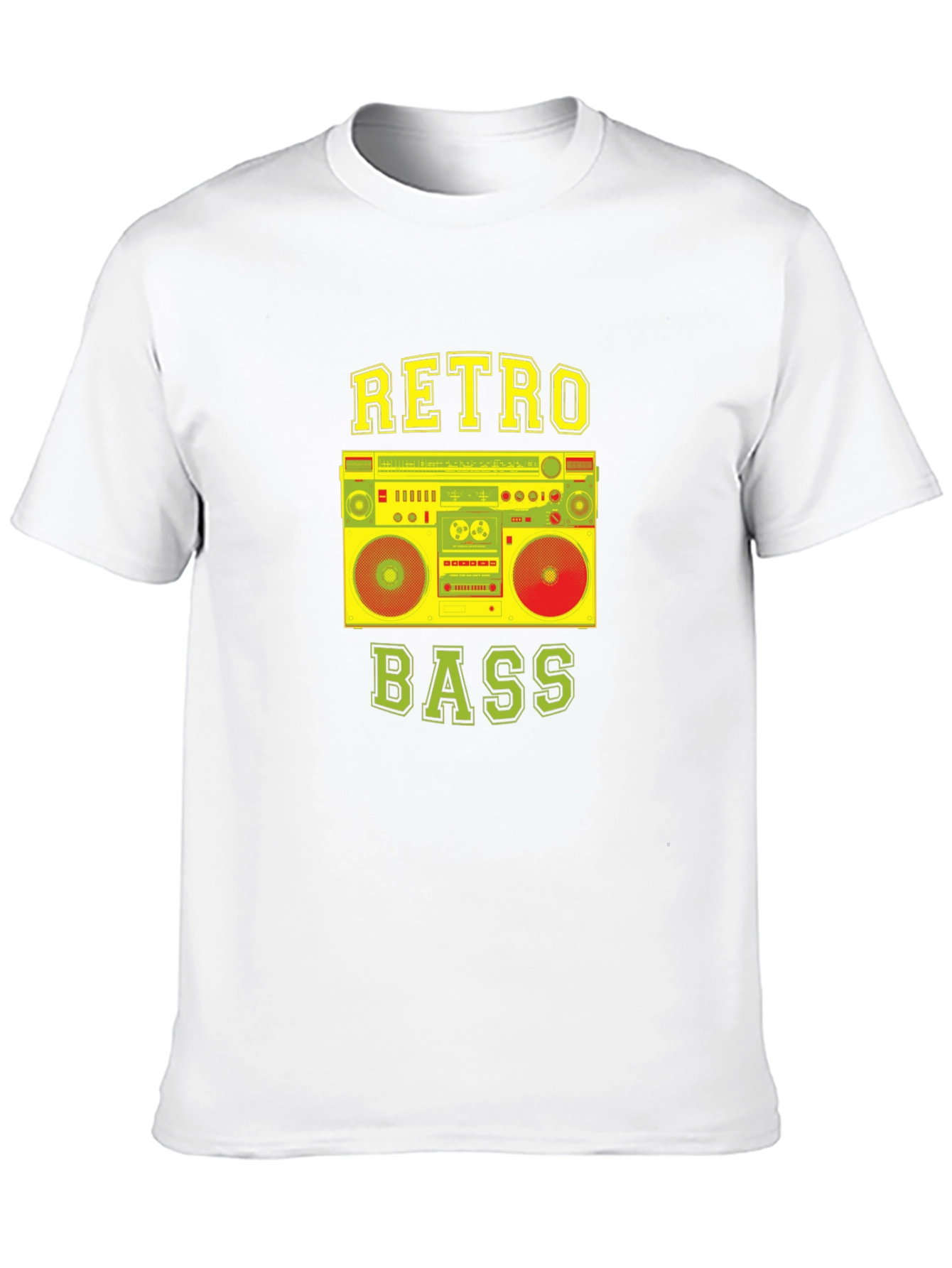 Retro Bass Boombox Graphic T-Shirt - Classic Music Style