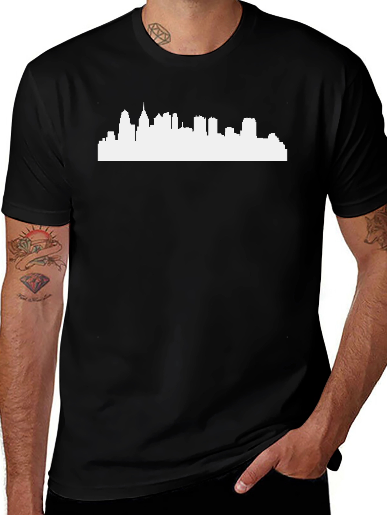 Cityscape Graphic Tee - Black