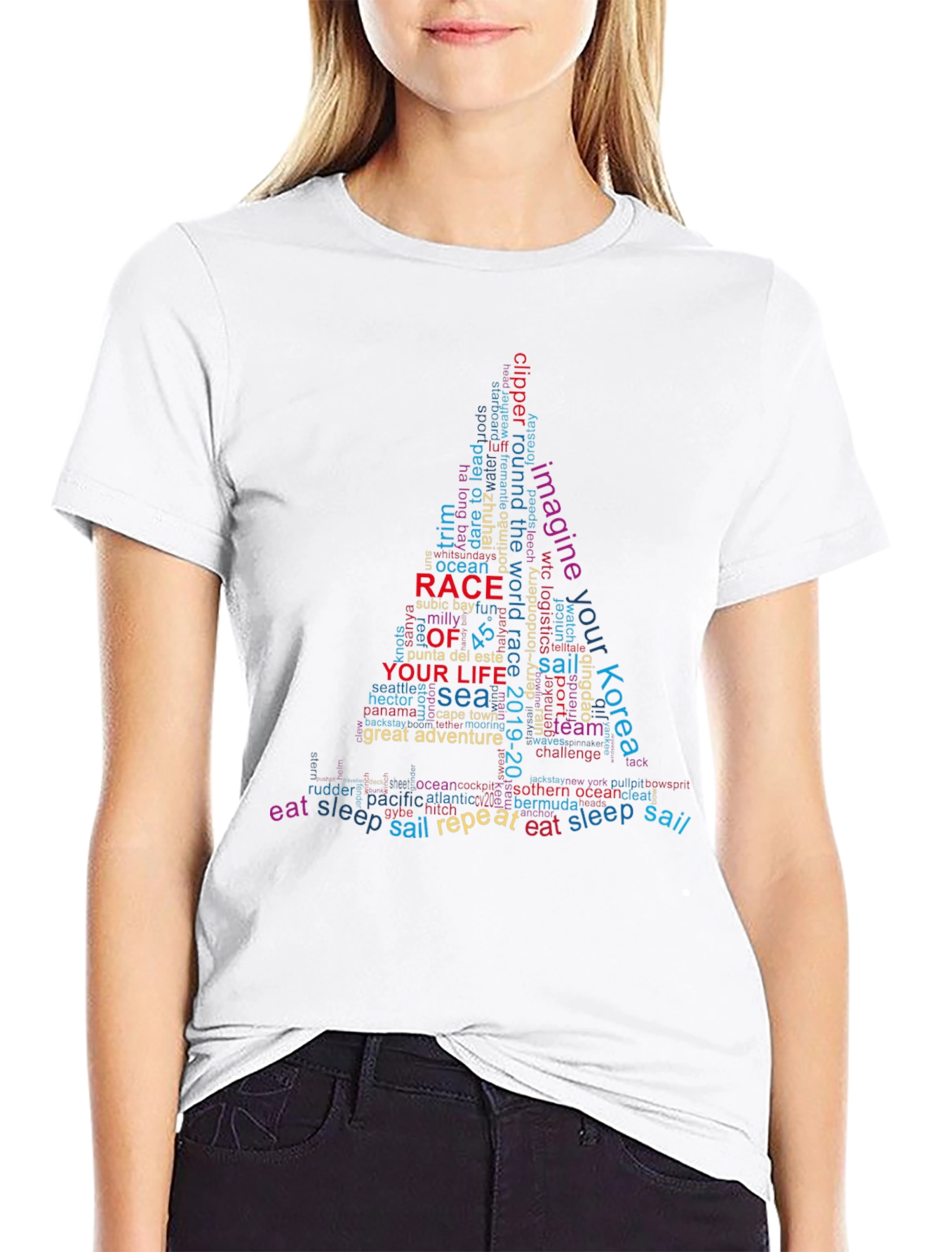Sailing Word Art Graphic T-Shirt - Adventure Tee