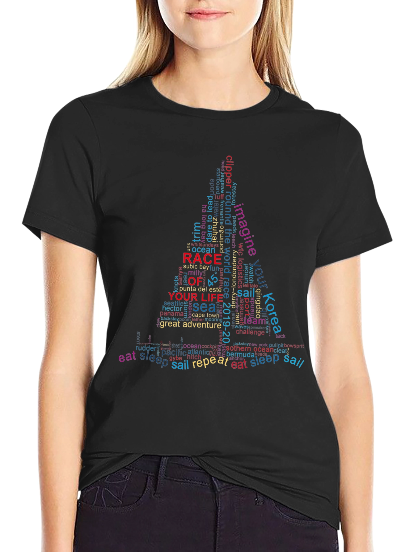 Sailing Word Art Graphic T-Shirt - Adventure Tee