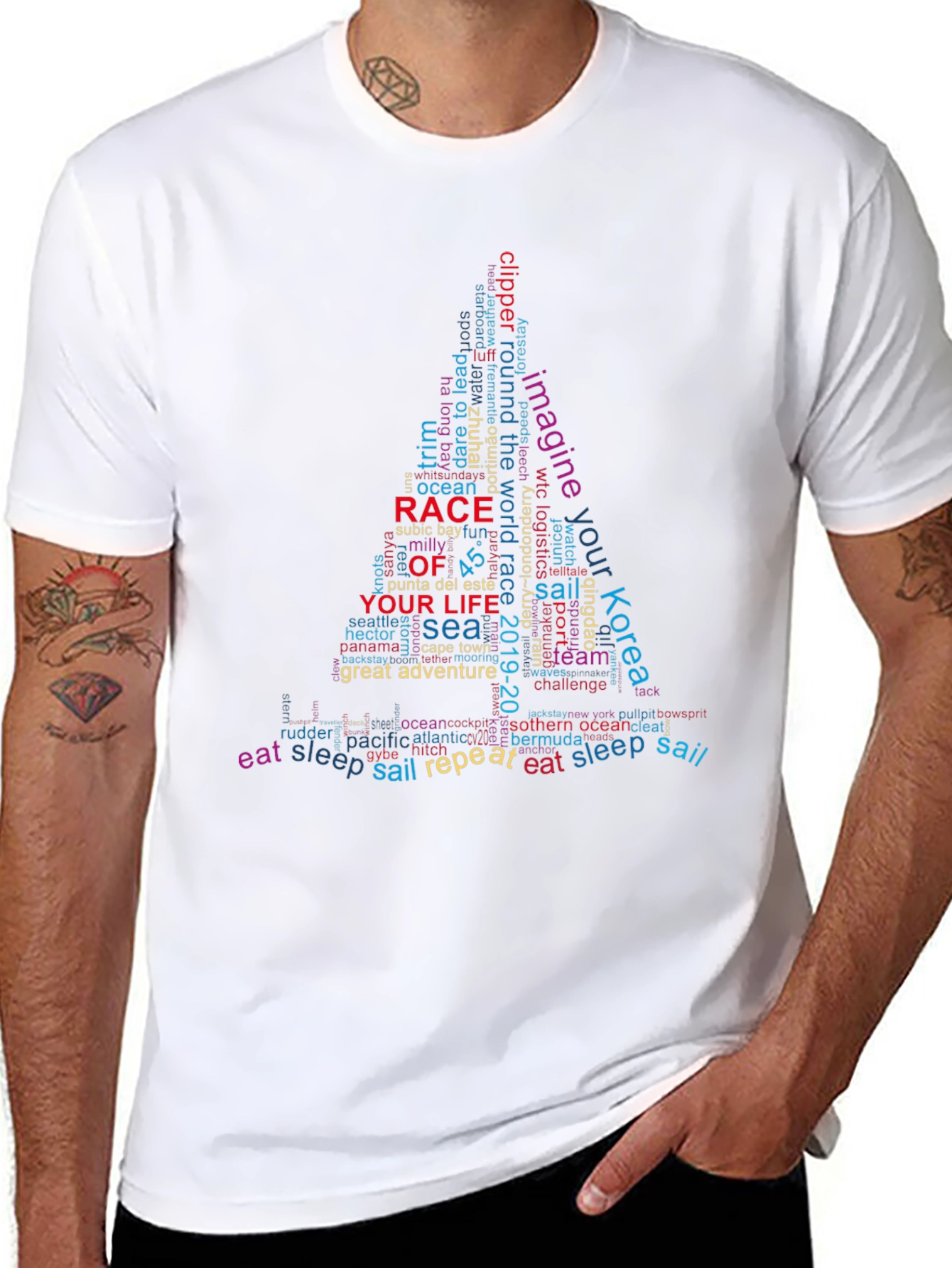 Sailing Word Art Graphic T-Shirt - Adventure Tee