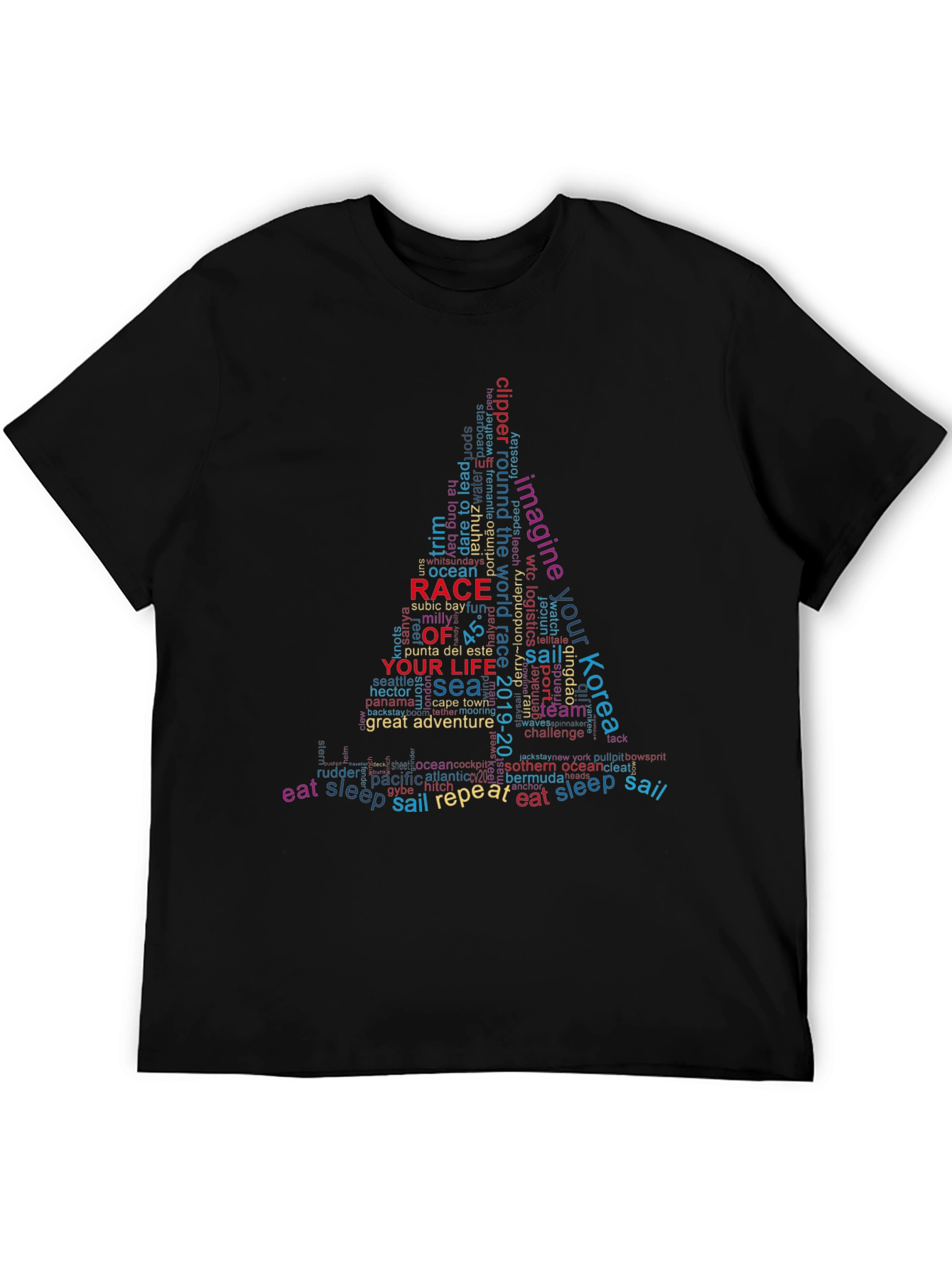 Sailing Word Art Graphic T-Shirt - Adventure Tee